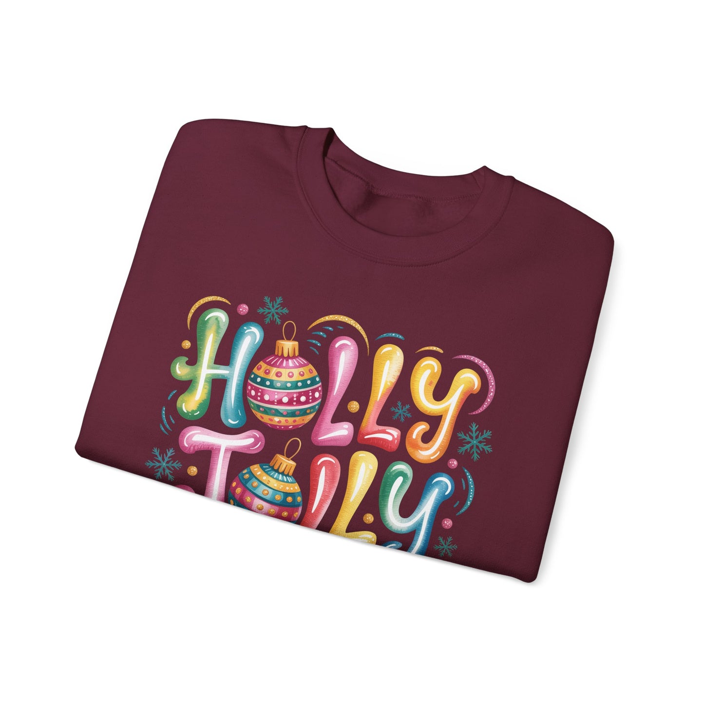 🎄✨ Holly Jolly Rainbow Ornament Christmas Sweatshirt – Festive & Fun Holiday Style 🌈🎁