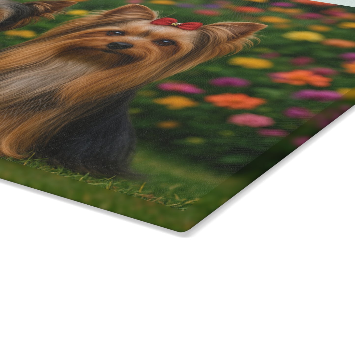🐕🌸 Yorkie Garden Pair Cutting Board – Blooming Beauty for Your Kitchen 🌼