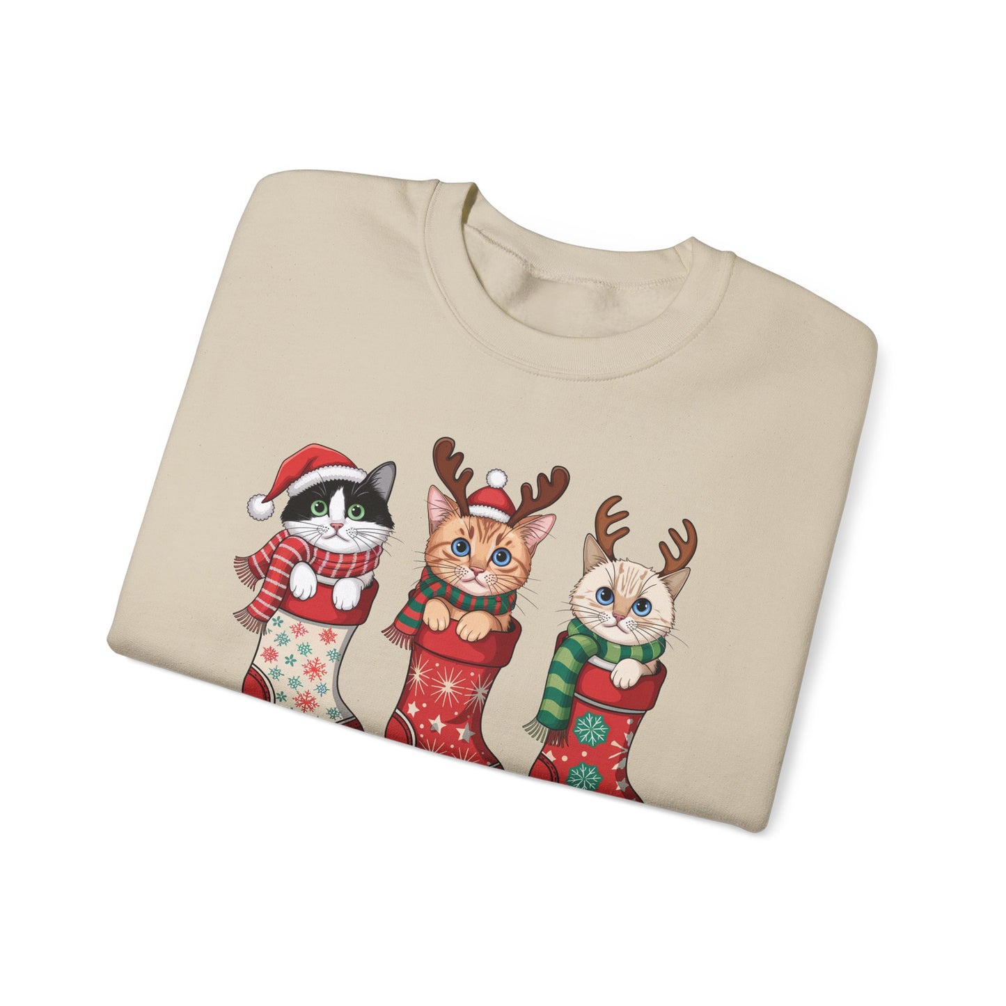🐱🎄 Kitties in Stockings Sweatshirt – Cozy & Adorable Holiday Cats 🧦✨