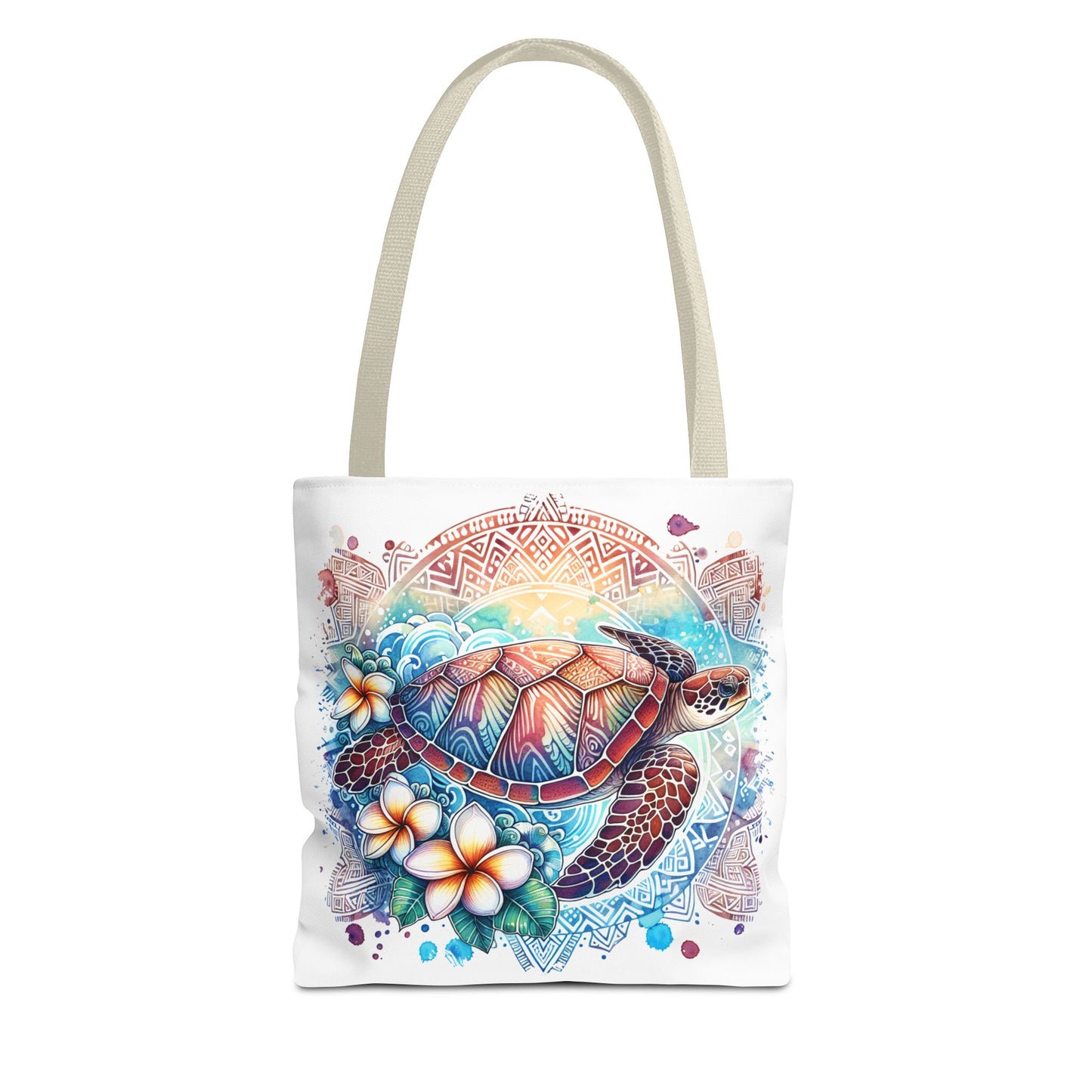 🐢 Vibrant Tribal Sea Turtle Tote Bag – Ocean Beauty Meets Island Vibes 🌊👜