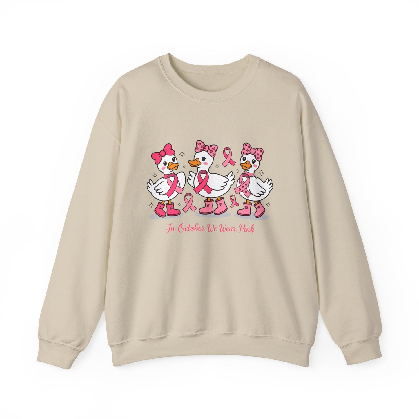 🎀🦆 In October We Wear Pink Duck Sweatshirt – Cute & Courageous Support 💗