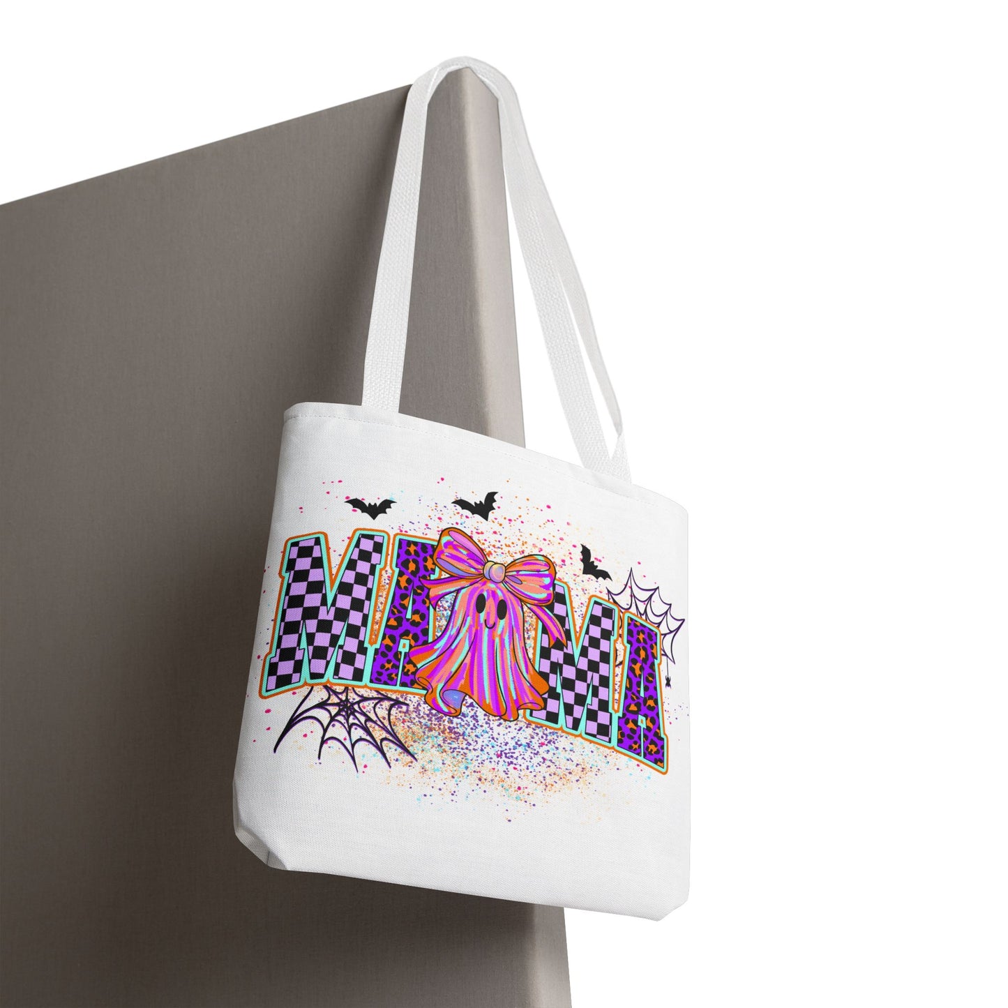 🎃 Colorful Mama Ghost Halloween Tote Bag – Spooky Fun with a Pop of Color 👻👜
