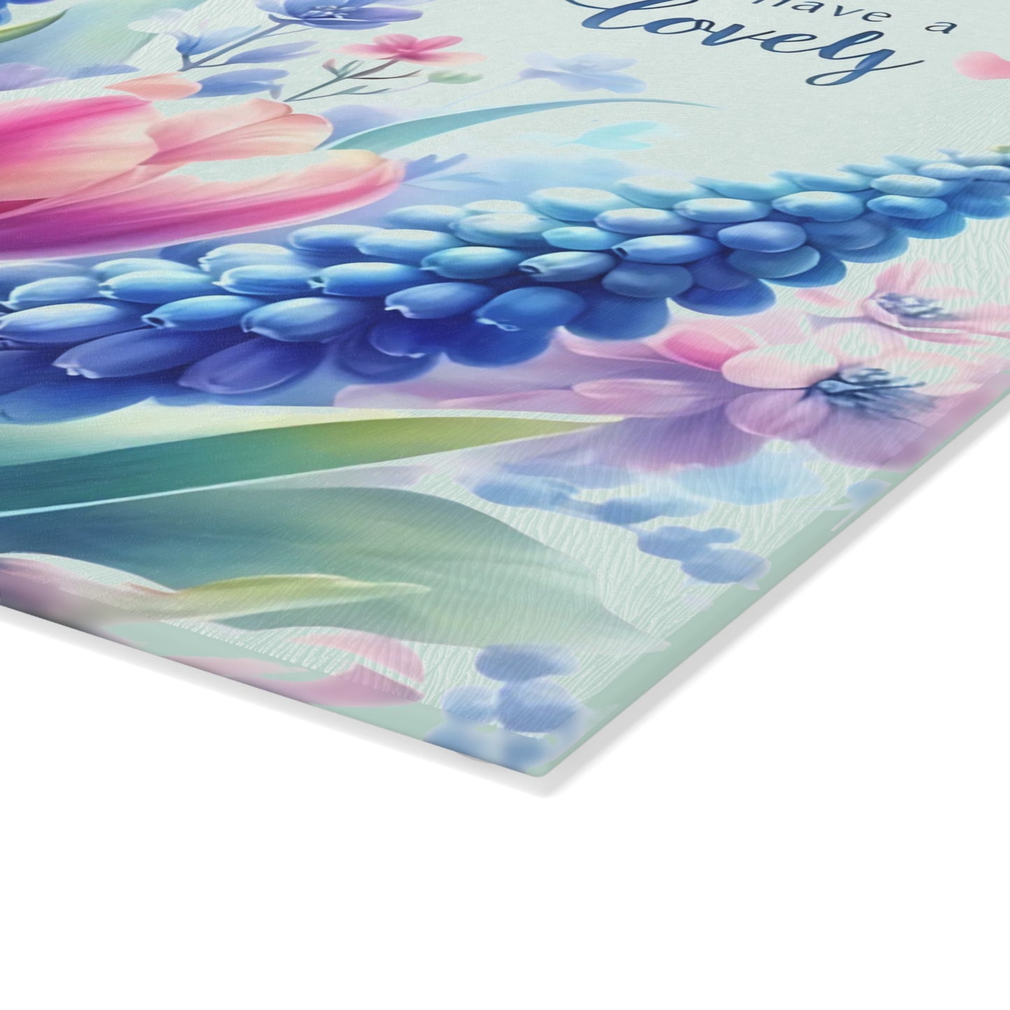 Have a Lovely Day Tempered Glass Cutting Board – Floral Kitchen Décor