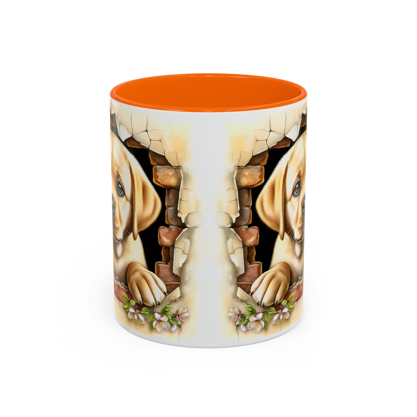 🐶☕ Labrador Puppy Peek Accent Mug – Sweet Yellow Lab Lover Gift ✨💛