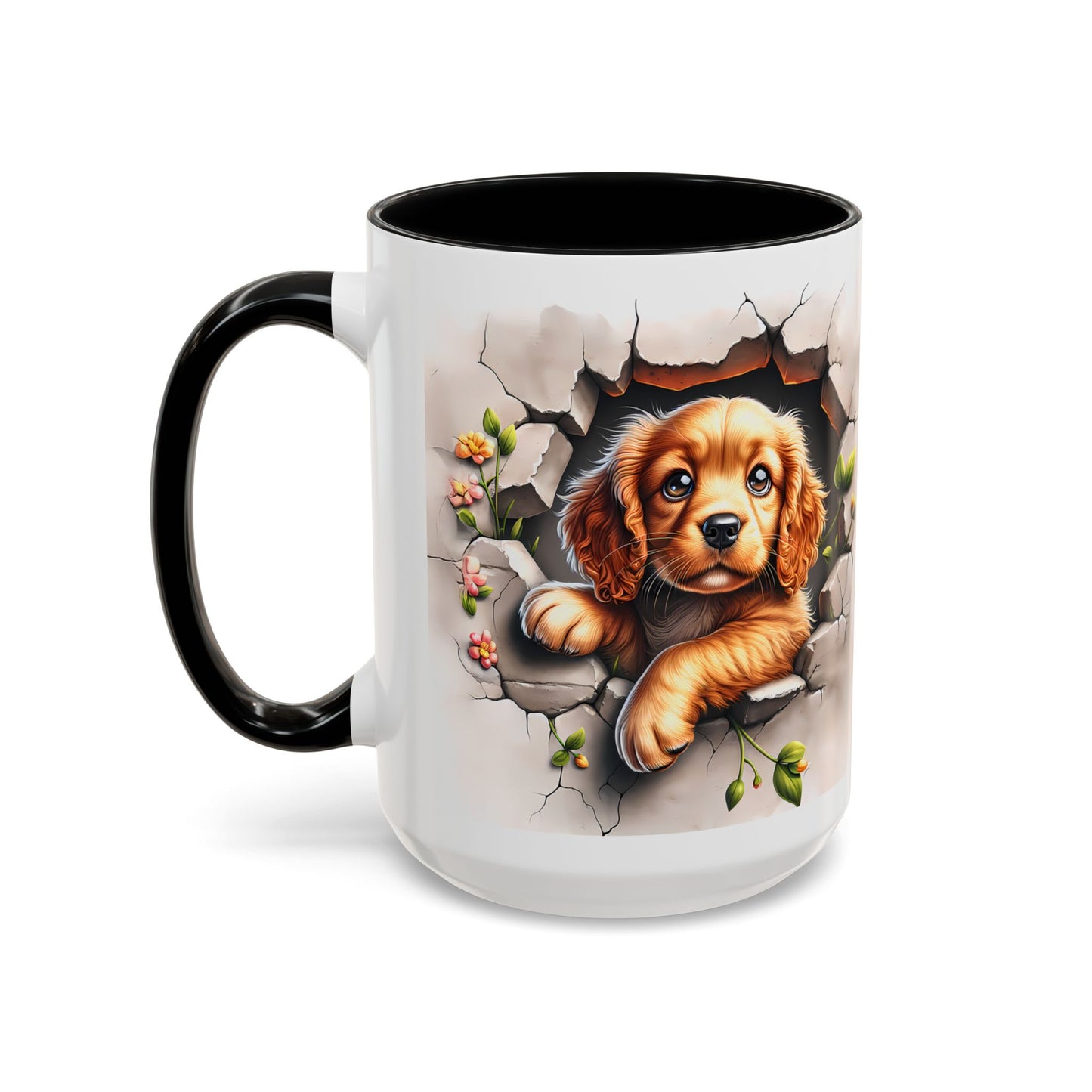 🐾 Cocker Spaniel Puppy Accent Mug – Sweet Fluffy Pup Coffee Cup ☕🤎