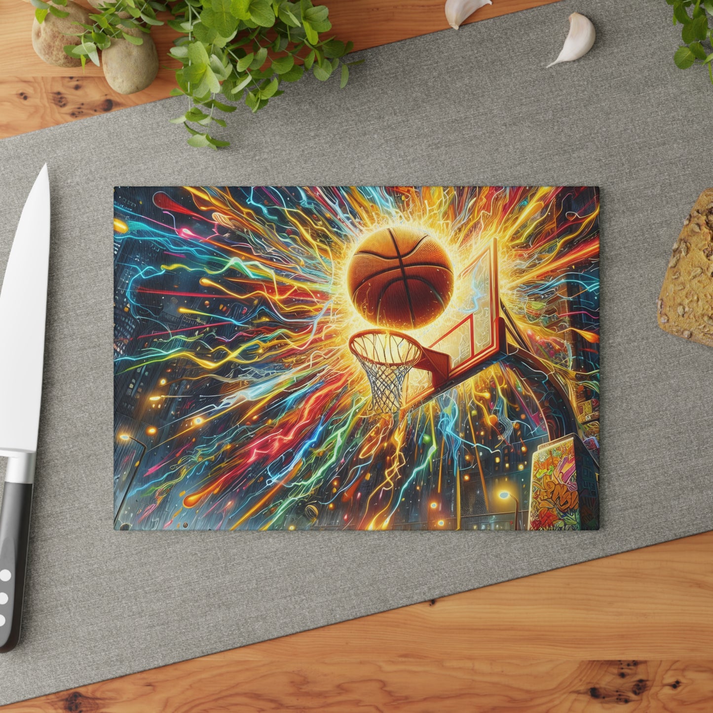 🏀💥 Basketball Explosion Cutting Board – Slam Dunk Style for Your Kitchen 🎨