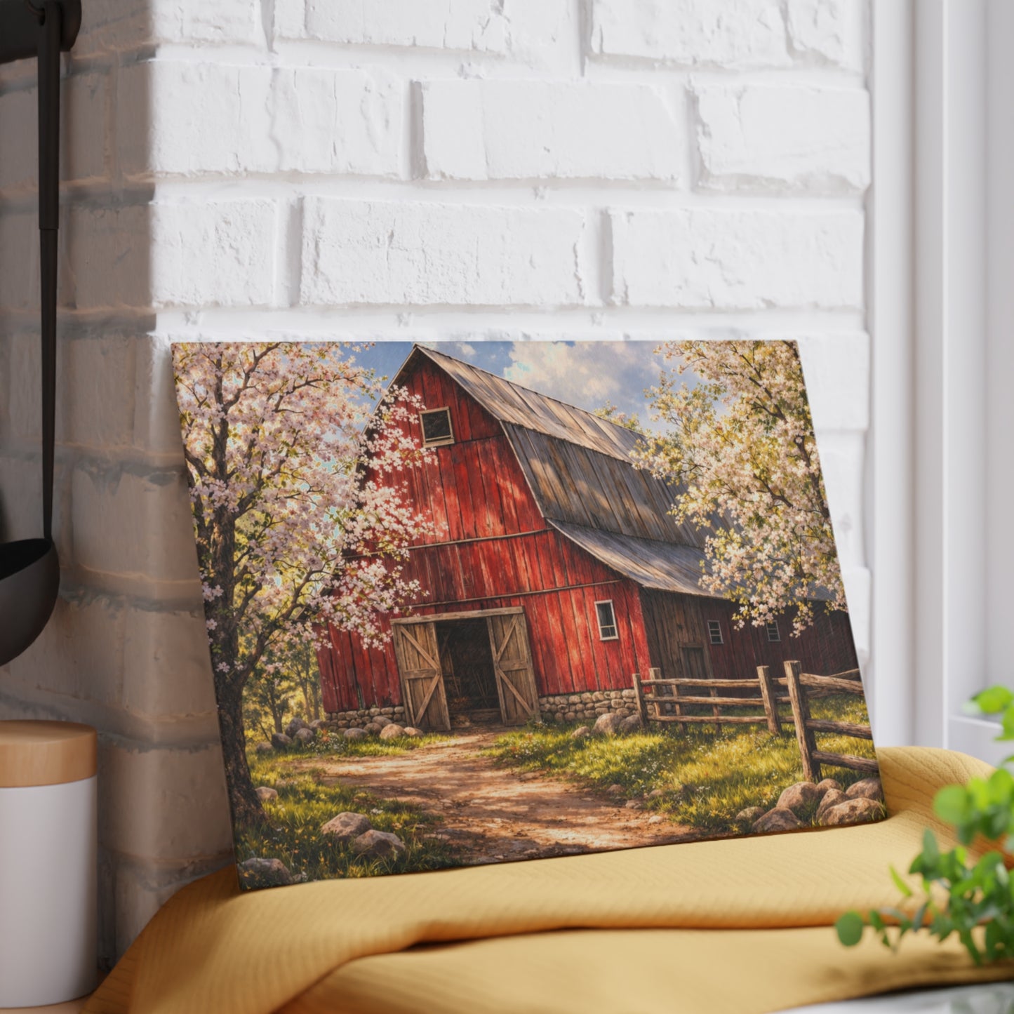 Red Spring Barn Blossom Glass Cutting Board