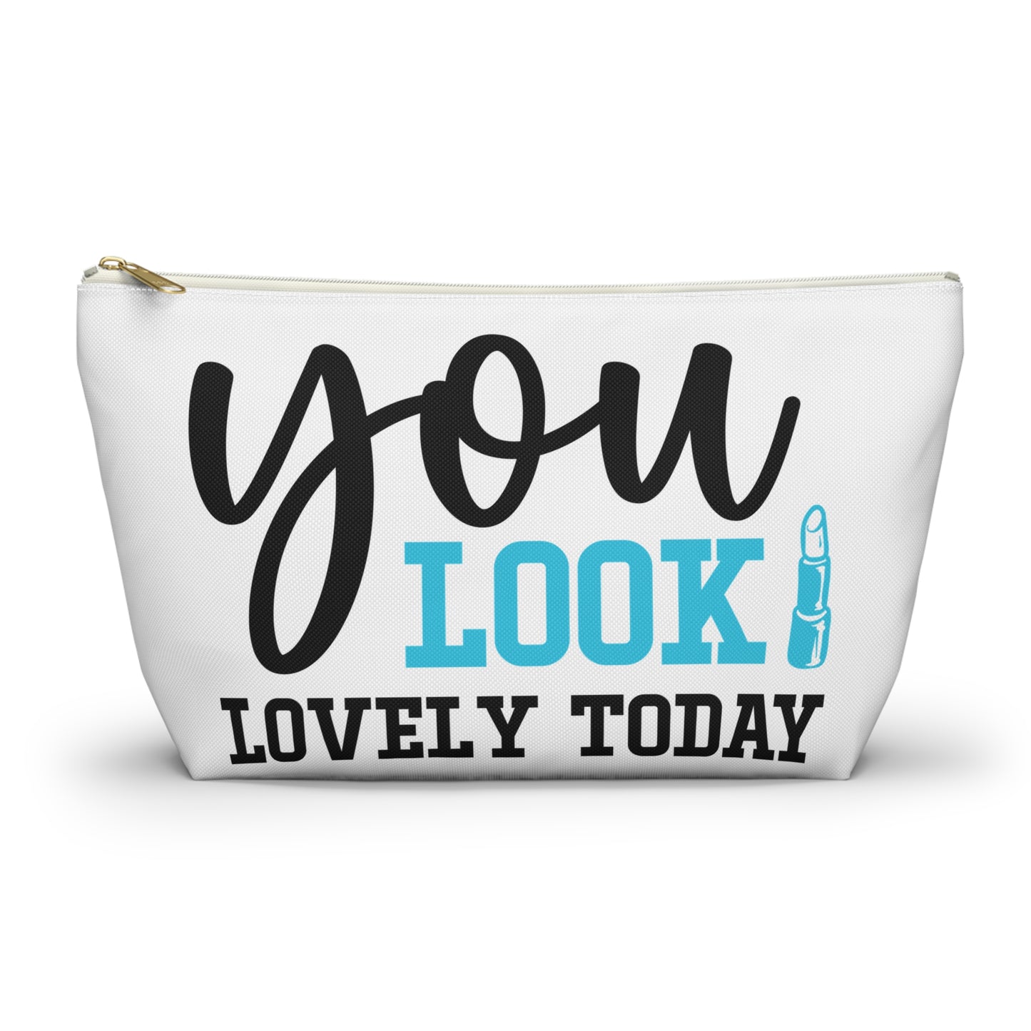 Accessory Pouch – "You Look Lovely Today" Blue Makeup Bag