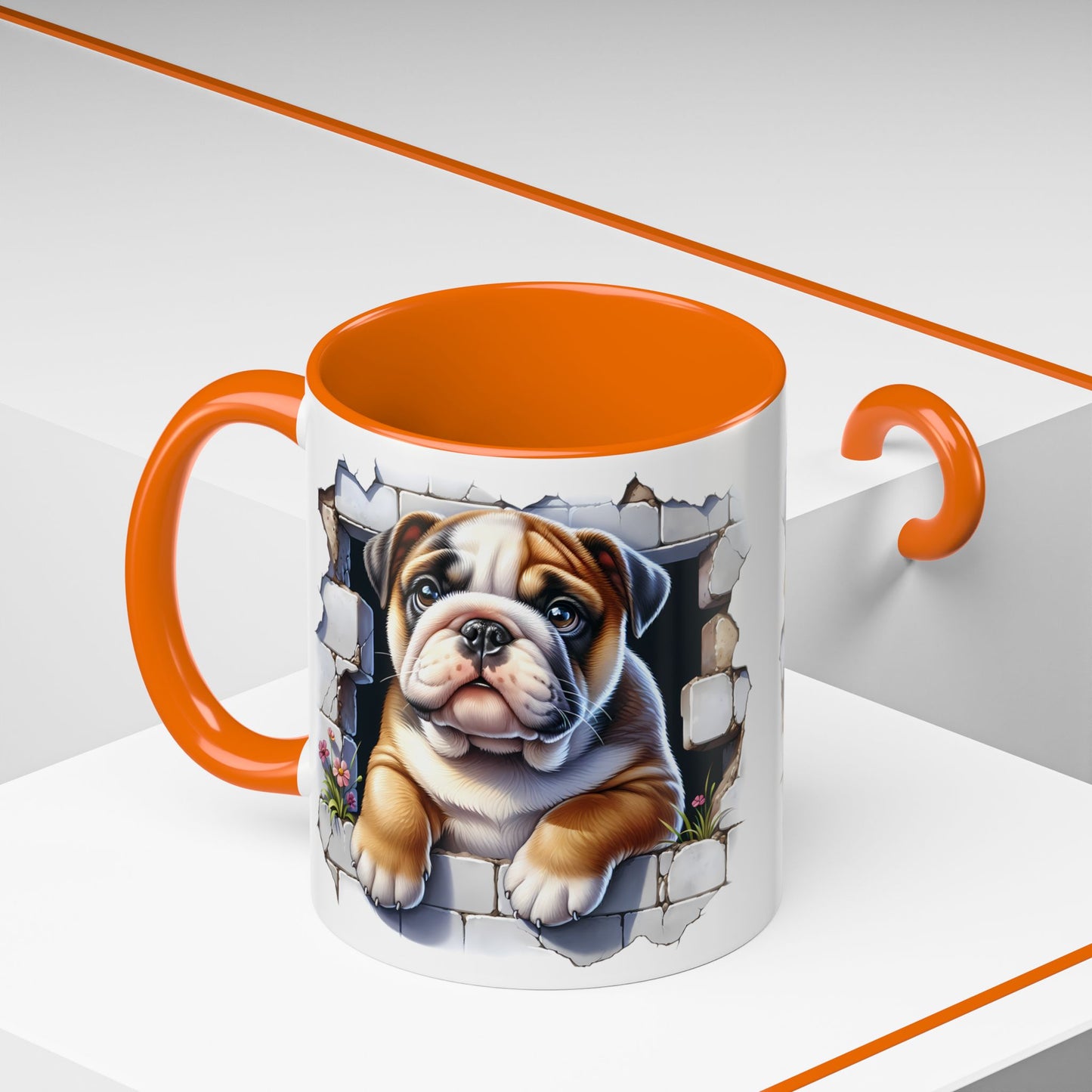 🐶☕ English Bulldog Puppy Accent Mug – Adorable Breakthrough Pup Design ✨rs (11/15oz)
