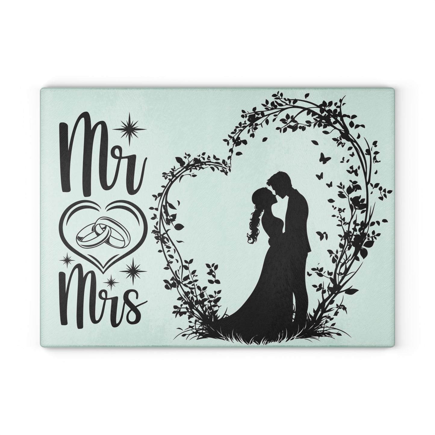 Tabla de cortar Mr &amp; Mrs Mint Romance: Amor encantado en cada detalle
