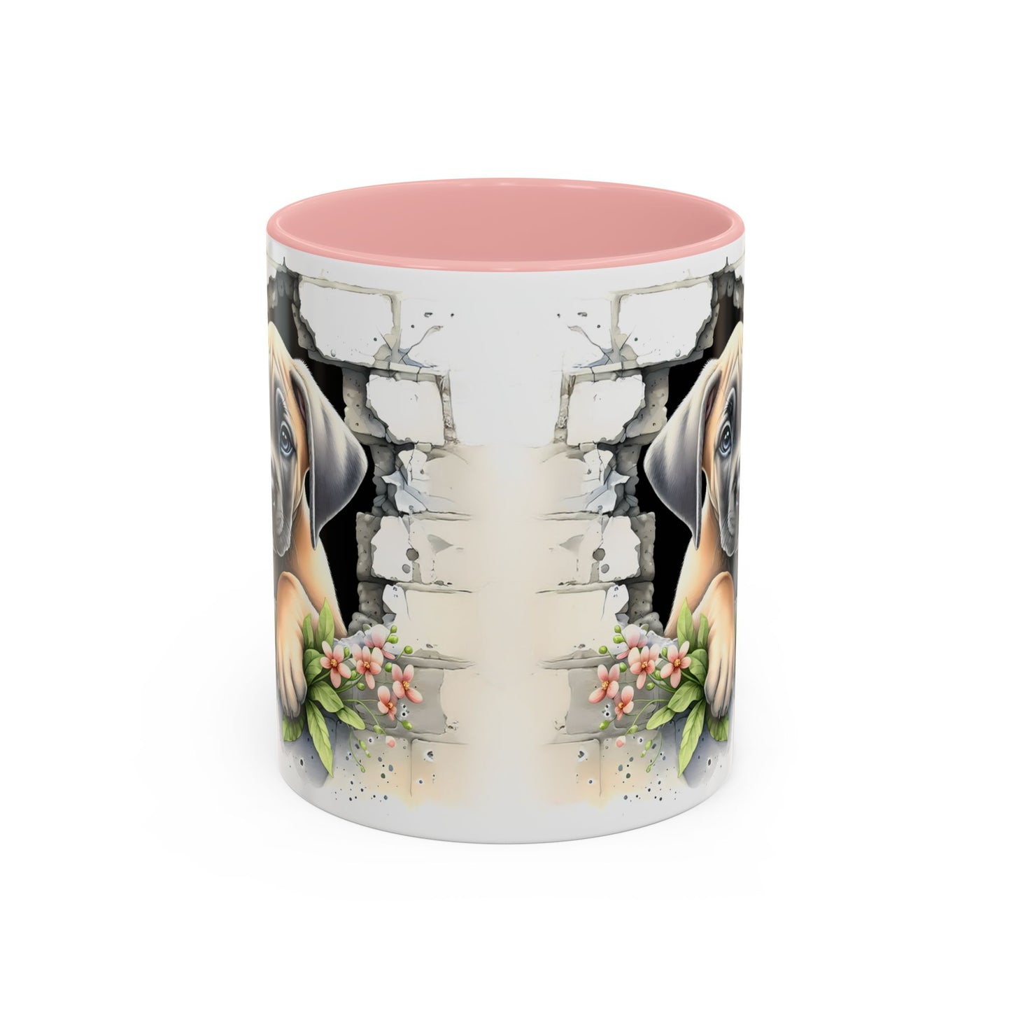 🐾 Great Dane Puppy Accent Mug – Sweet Peek-Through Puppy Design ☕💛