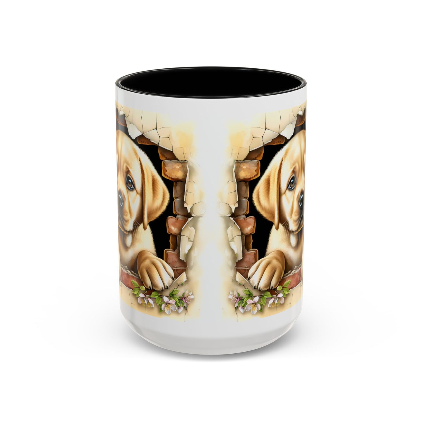 🐶☕ Labrador Puppy Peek Accent Mug – Sweet Yellow Lab Lover Gift ✨💛