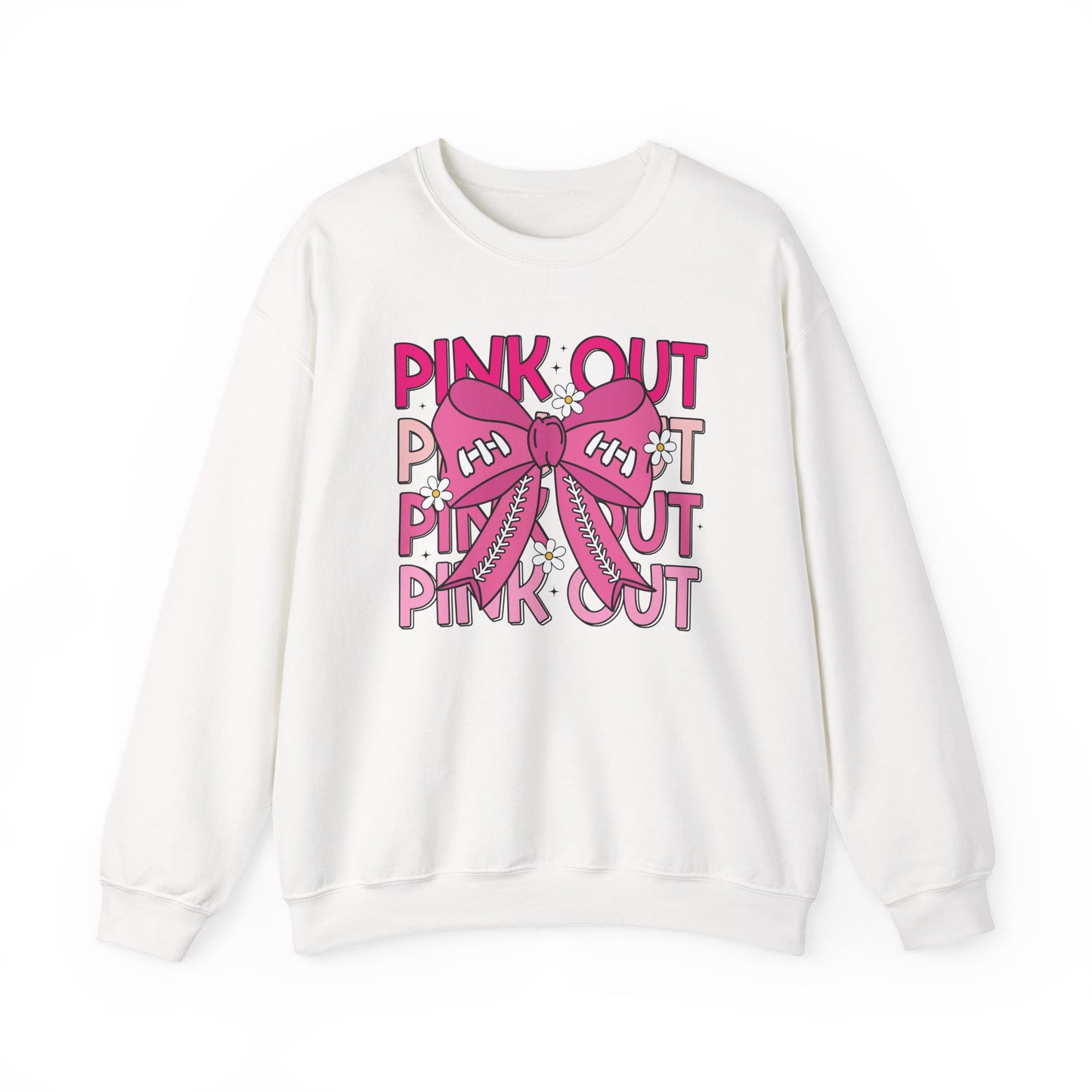 🎀🌸 Pink Out Sweatshirt – Cheer Bow Breast Cancer Awareness