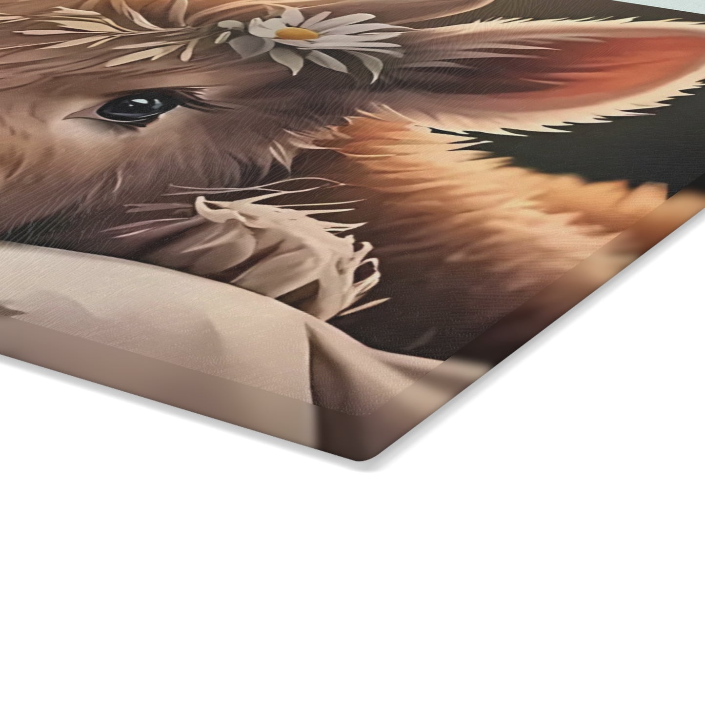 🐮🌼 Daisy Highland Calf Cutting Board – Country Charm with Sweet Simplicity 🌸🐮