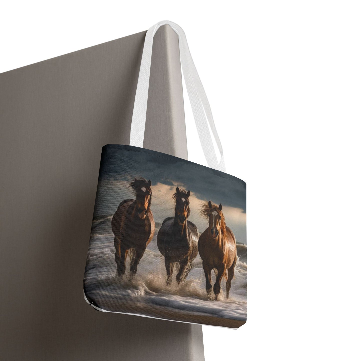 Bolsa de mano Caballos salvajes al anochecer: un bolso de mano atrevido inspirado en la naturaleza para amantes de los caballos