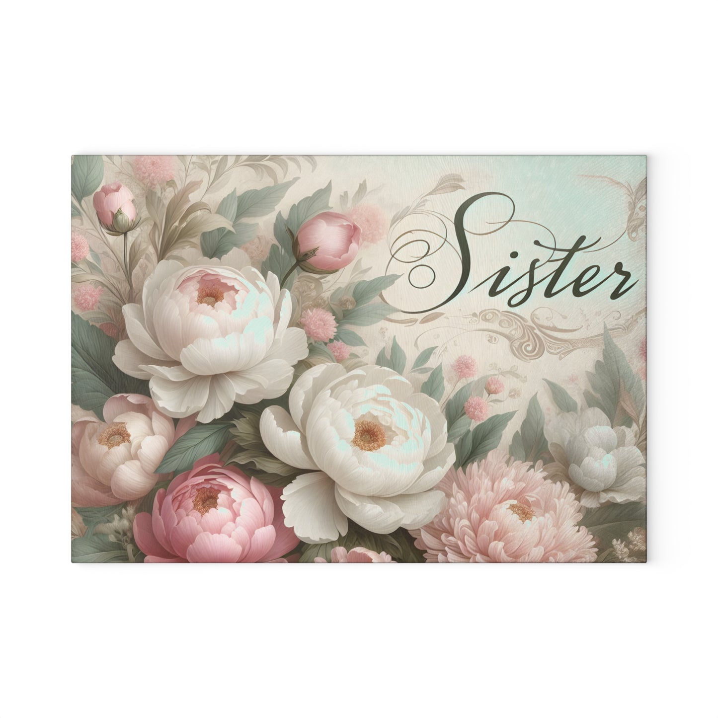 🌸 Sister Floral Cutting Board – Elegant Gift for a Special Sister 🌸
