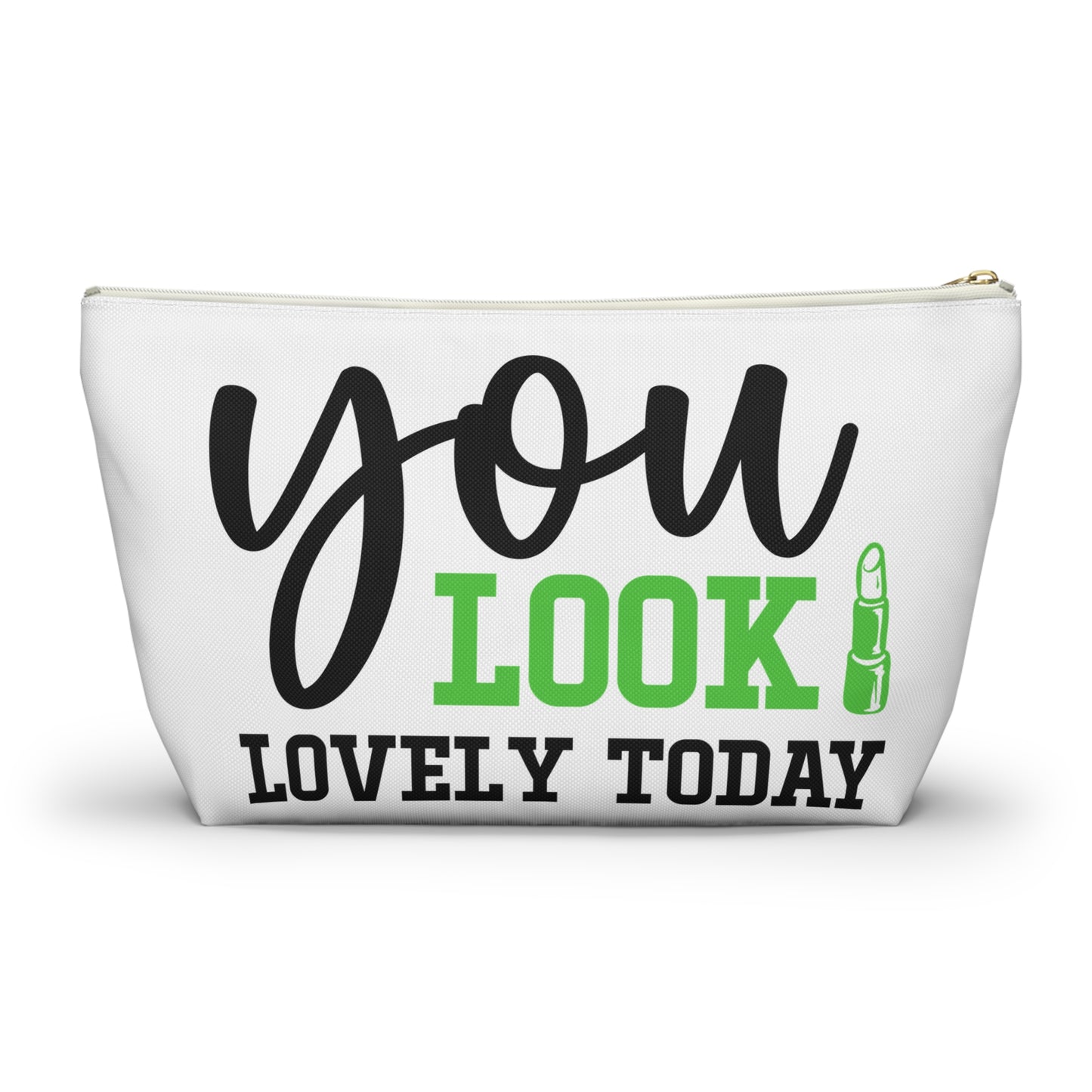 Accessory Pouch – "You Look Lovely Today" Green Makeup Bag