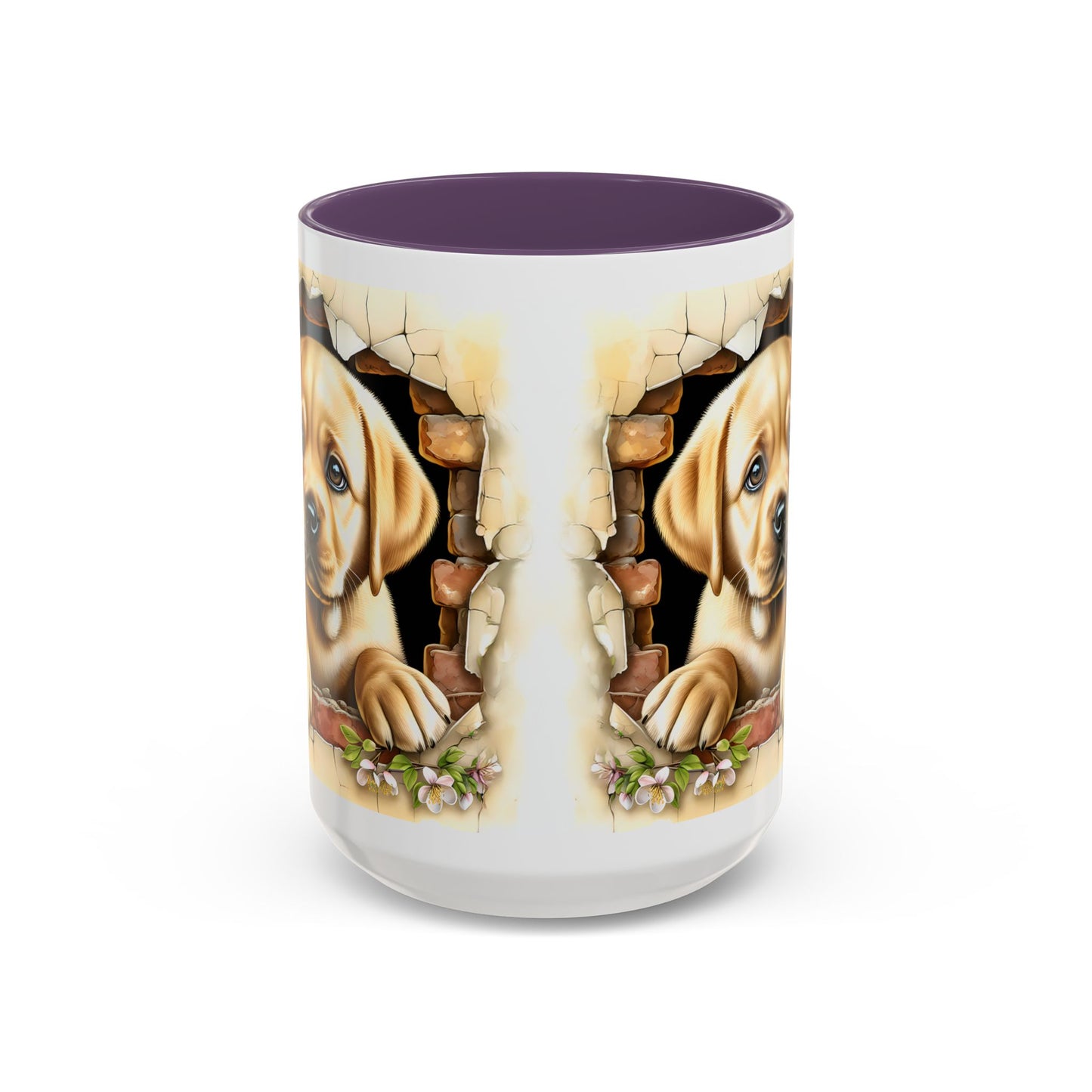 🐶☕ Labrador Puppy Peek Accent Mug – Sweet Yellow Lab Lover Gift ✨💛