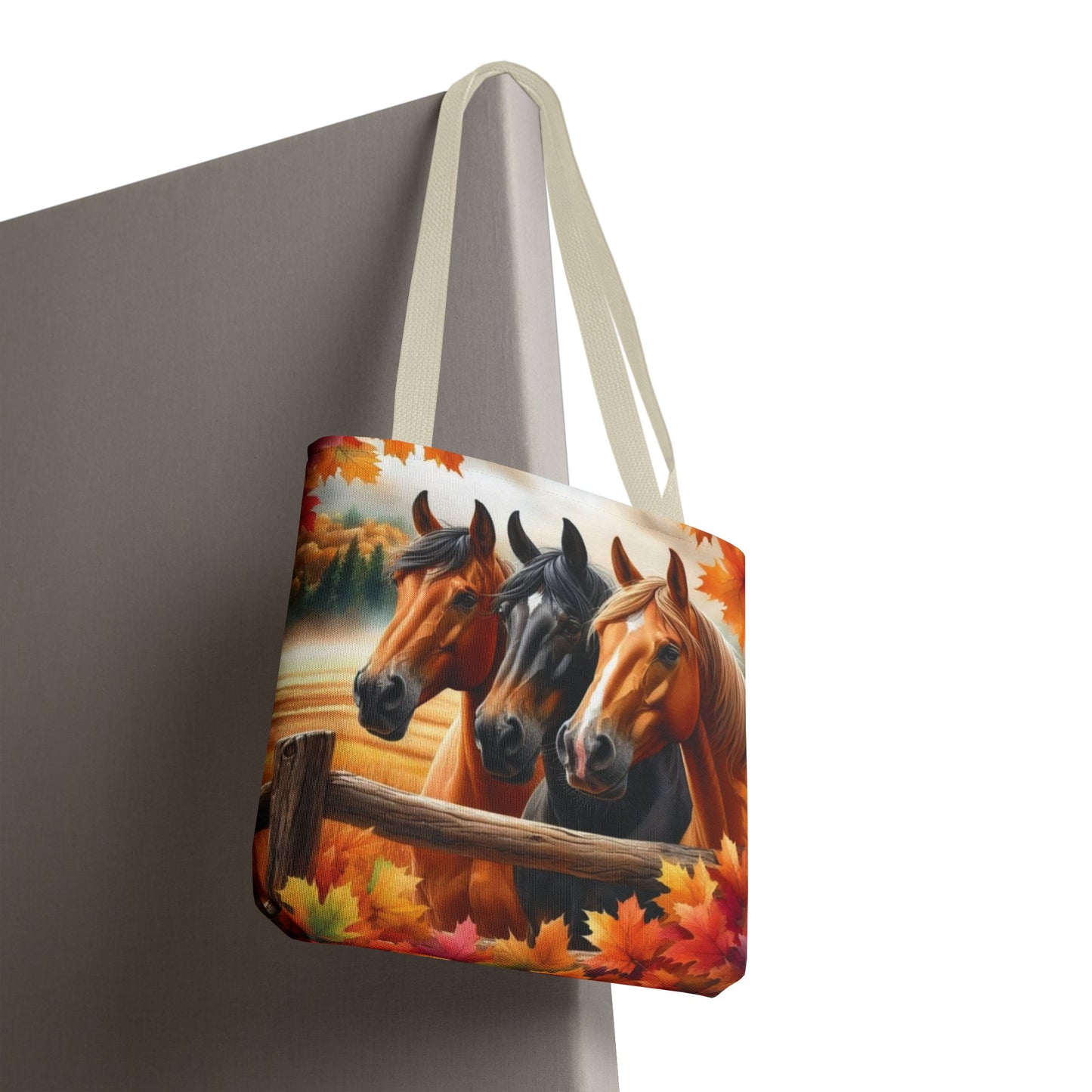 🐴 Autumn Horse Trio Tote Bag – Rustic, Stylish & Practical 🍂