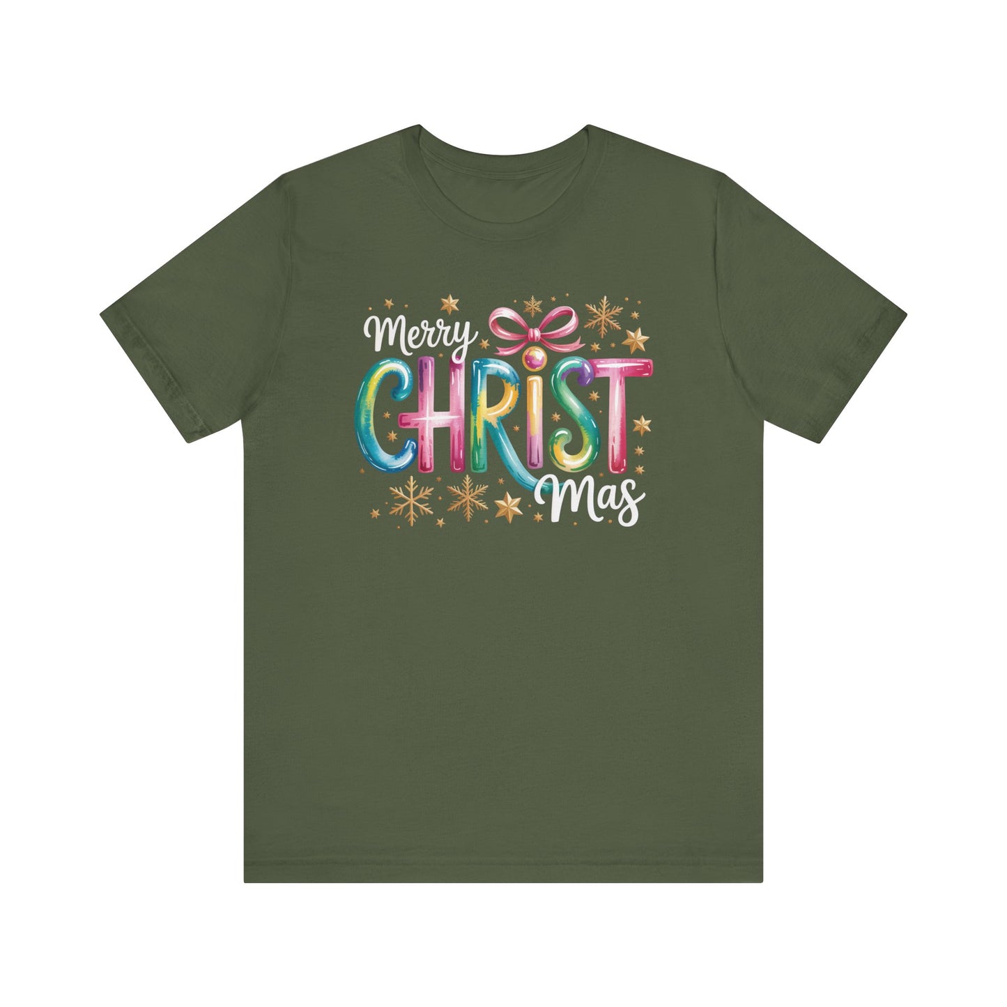 🎄✨ Merry Christmas Glow Lettering T-Shirt – Festive & Bright Holiday Style 🎁🌟
