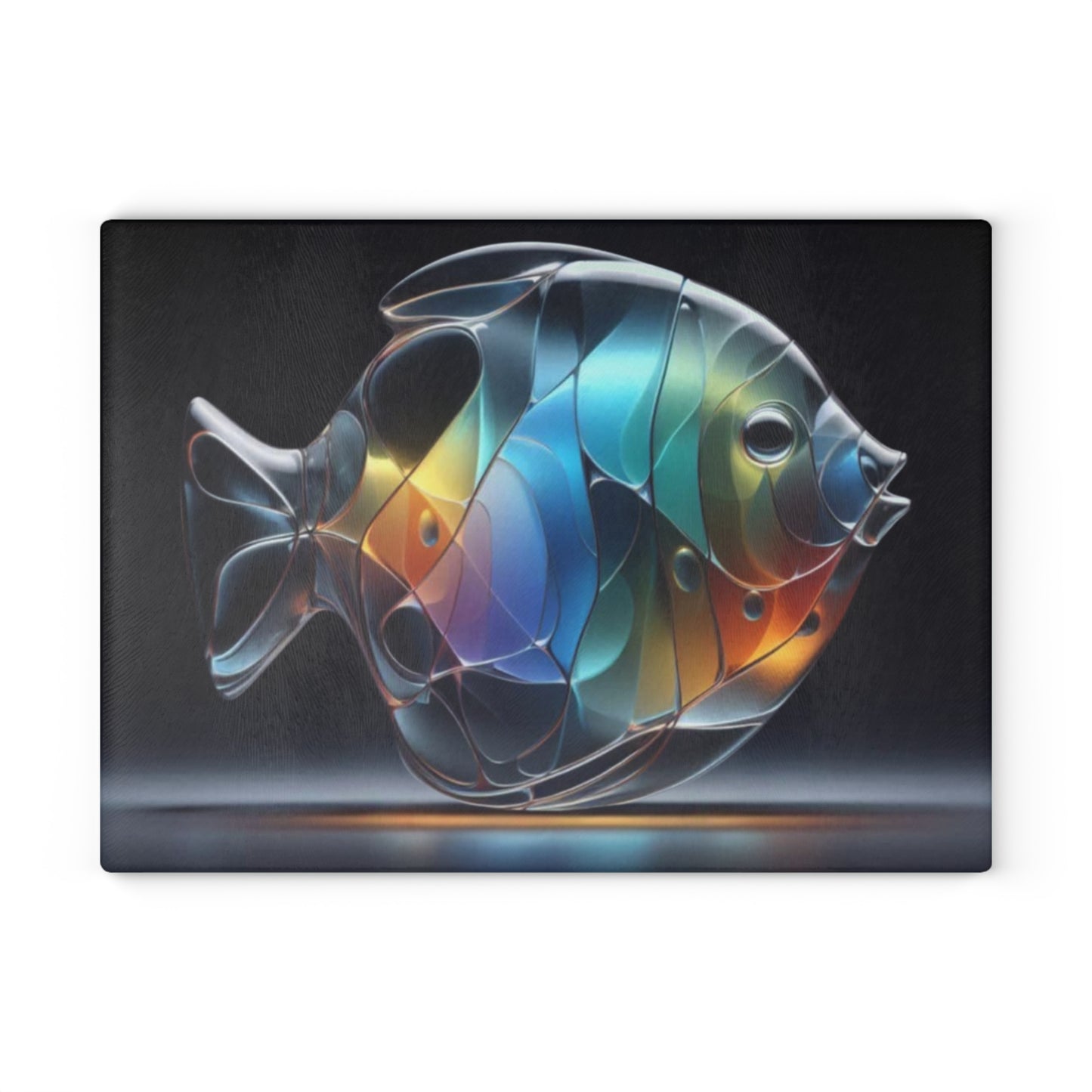 Glass-Style Saltwater Angelfish Glass Cutting Board – Elegant Ocean Kitchen Art | Tempered Glass Charcuterie & Prep Board