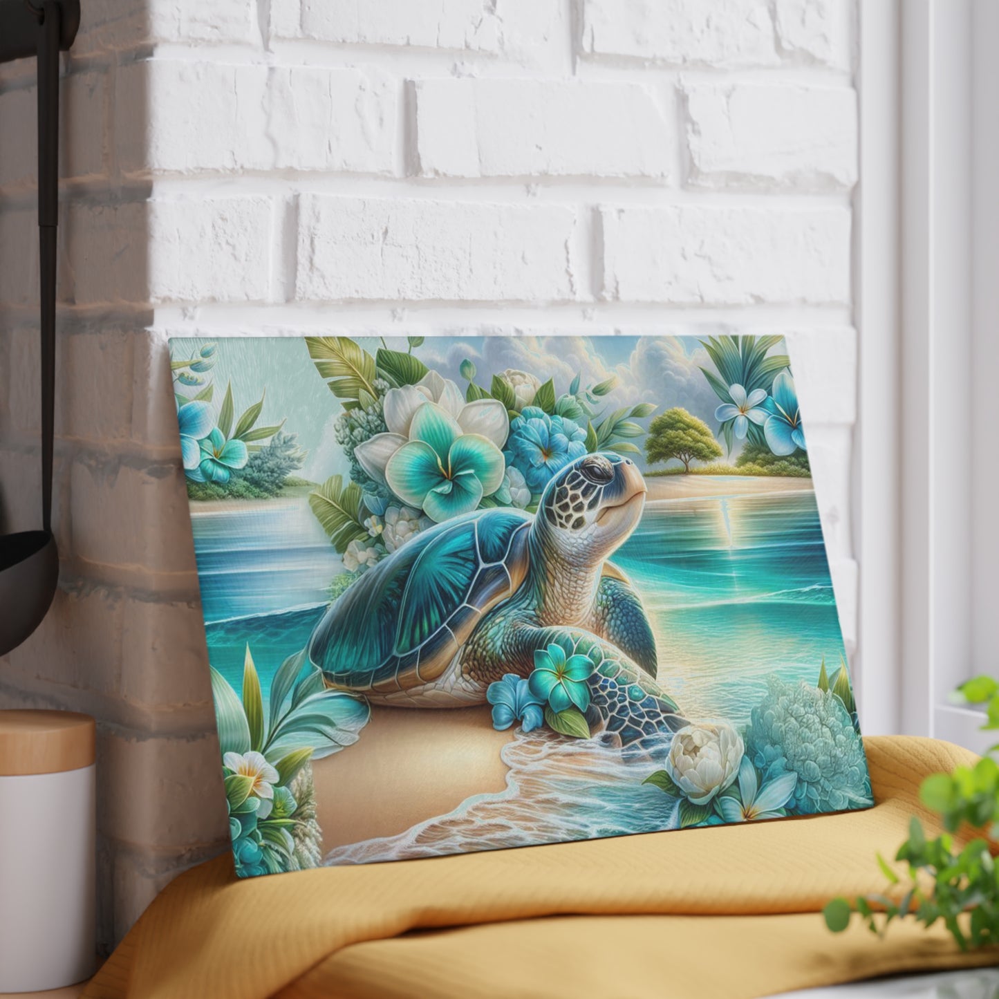 🐢 Tropical Sea Turtle Cutting Board – Coastal Tranquility for Your Kitchen