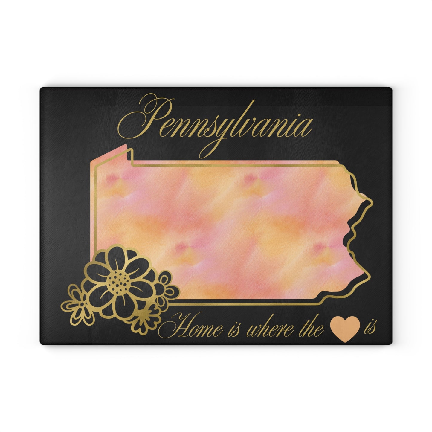 🧡 Pennsylvania State Cutting Board – Warm Peach Tones & Elegant State Pride