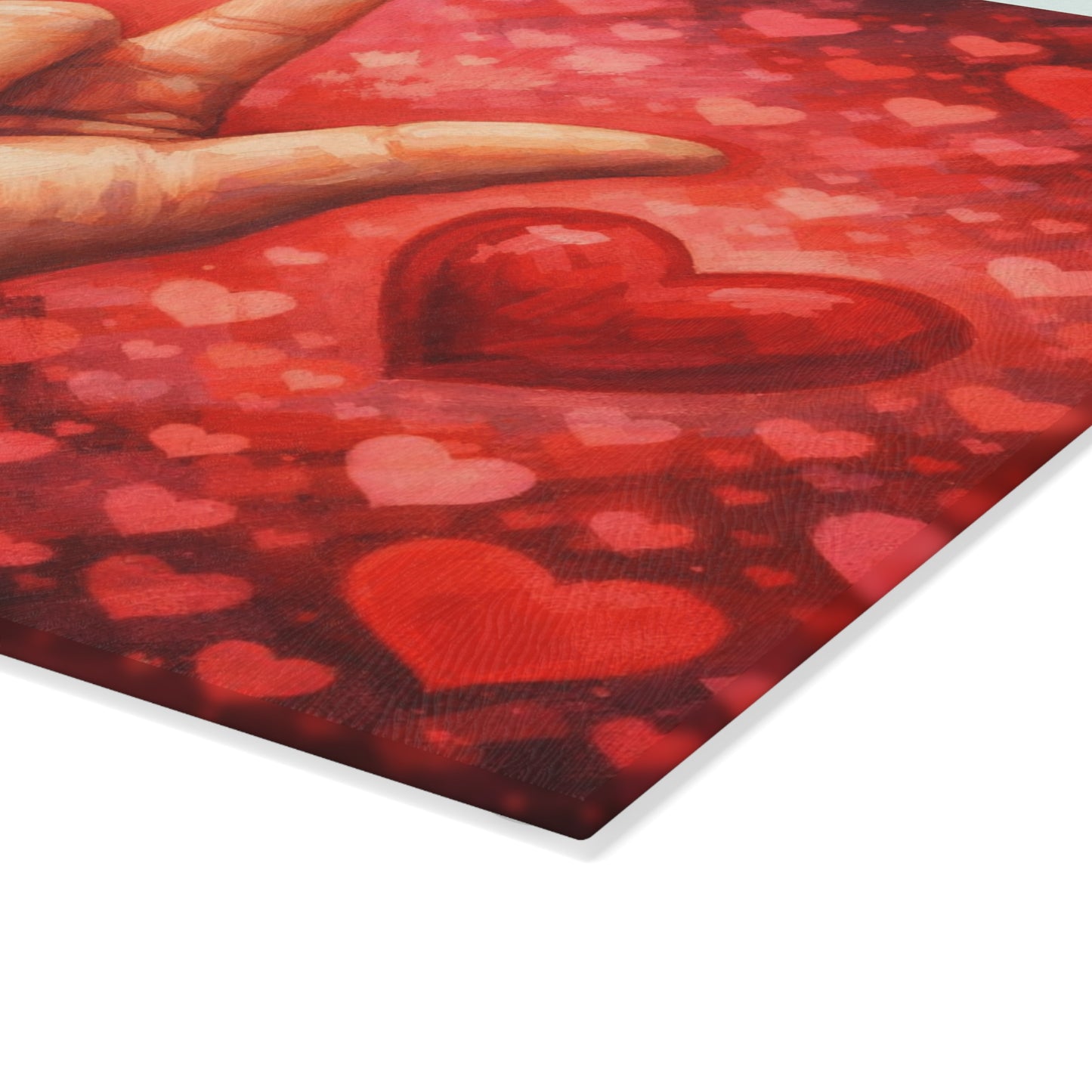 Sign Language “I Love You” Glass Cutting Board – Heartfelt ASL Art Kitchen Display