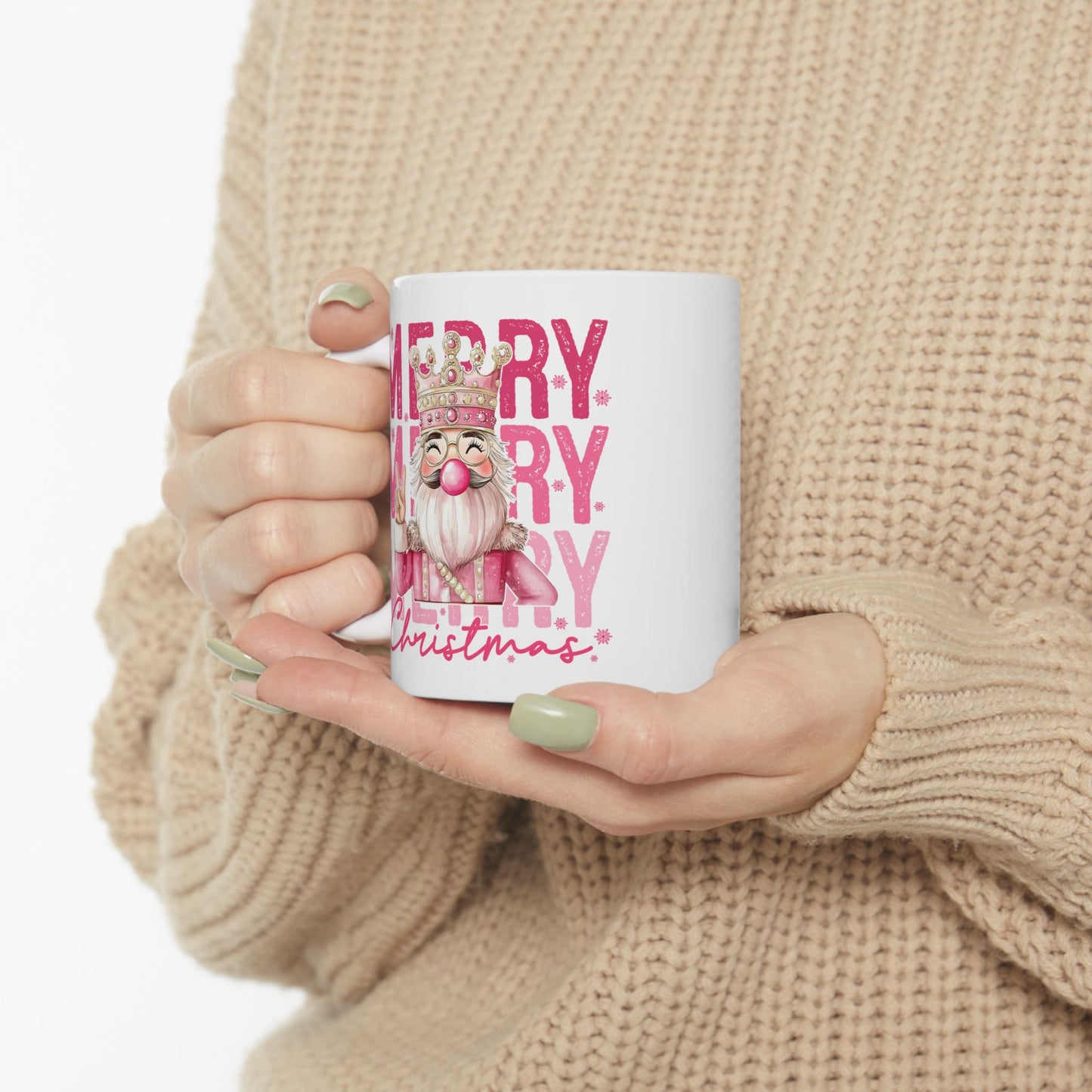 🎅💖 Pink Santa Christmas Mug – Merry Vibes with a Sparkly Twist 🎄✨