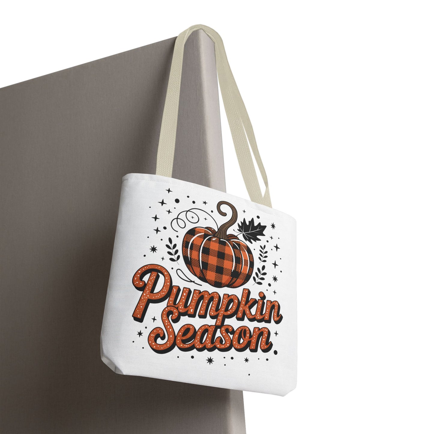 🎃 Pumpkin Season Tote Bag – Fall Buffalo Plaid Style for Autumn Lovers 🍂