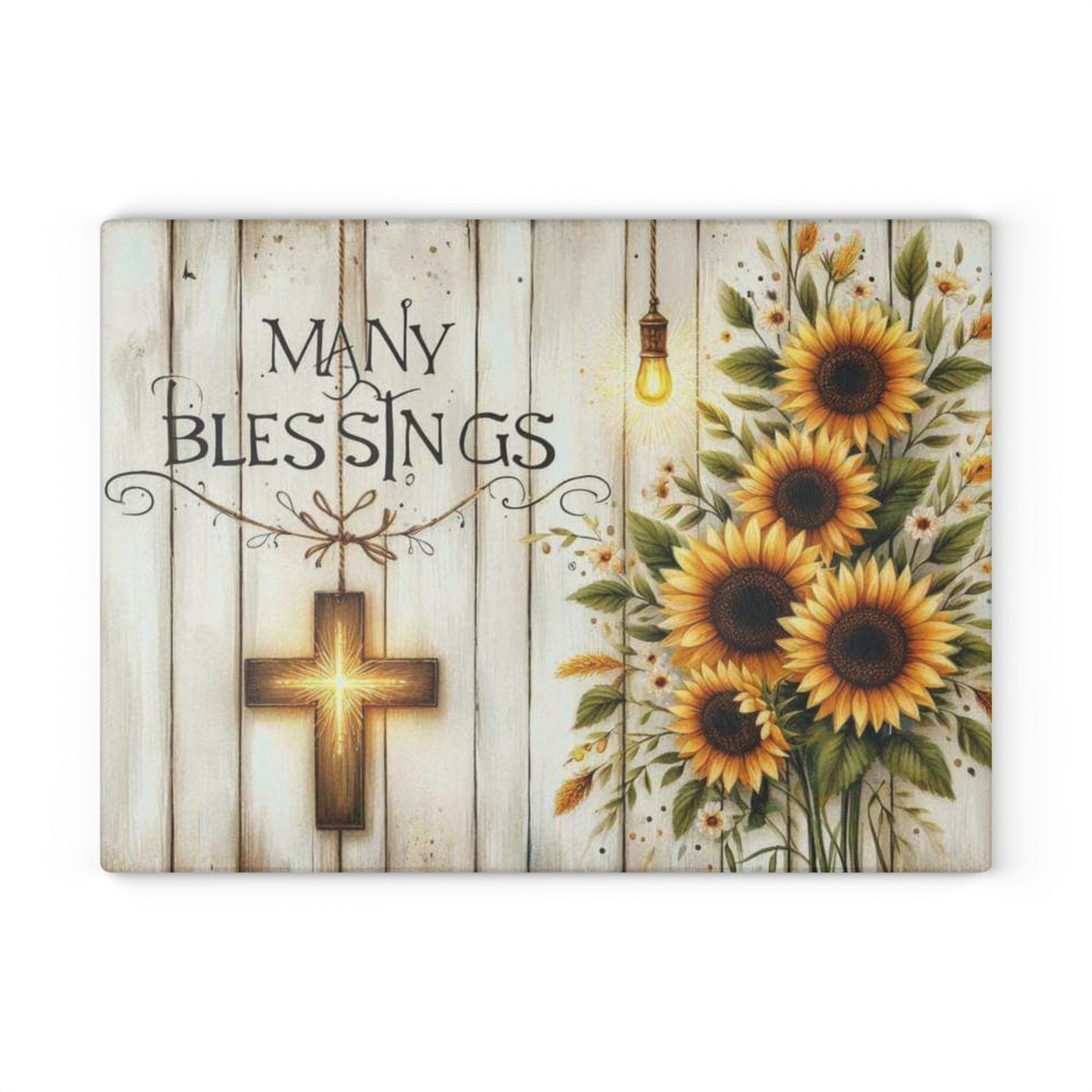 Tabla de cortar de vidrio inspiradora, regalo de Pascua, cruz y flores, ideal para regalar, decoración inspirada en la fe, decoración de cocina, regalos cristianos.
