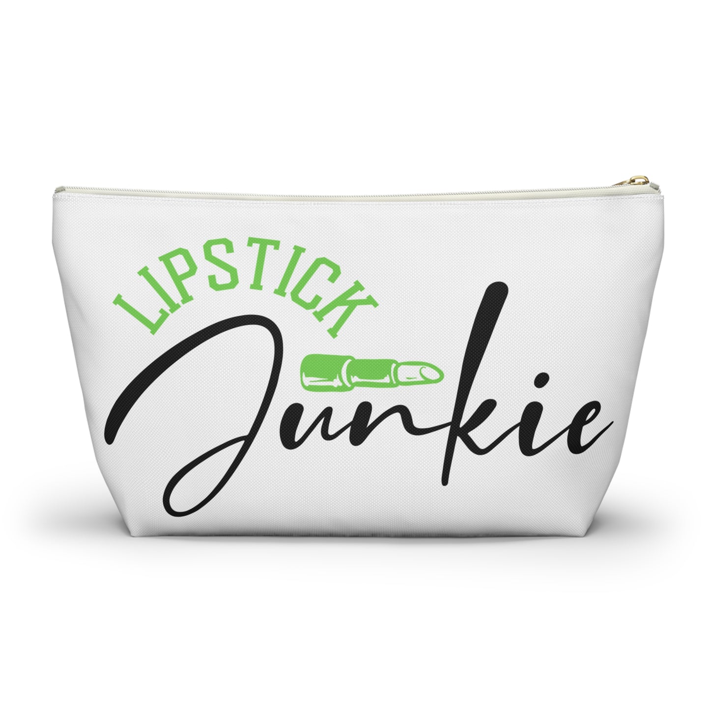 Accessory Pouch – "Lipstick Junkie" Green Makeup Bag