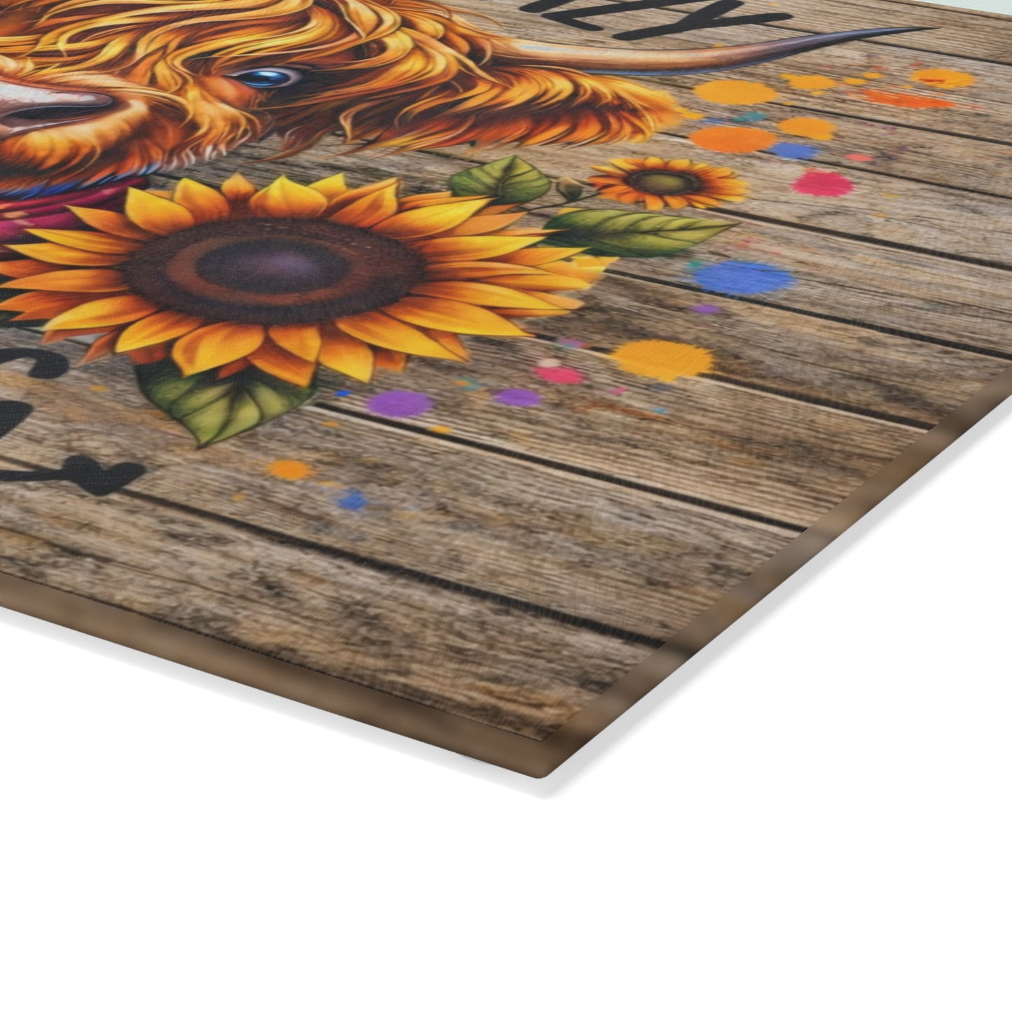 Your Crazy Is Showing Highland Cow Glass Cutting Board – Fun Farmhouse Kitchen Decor