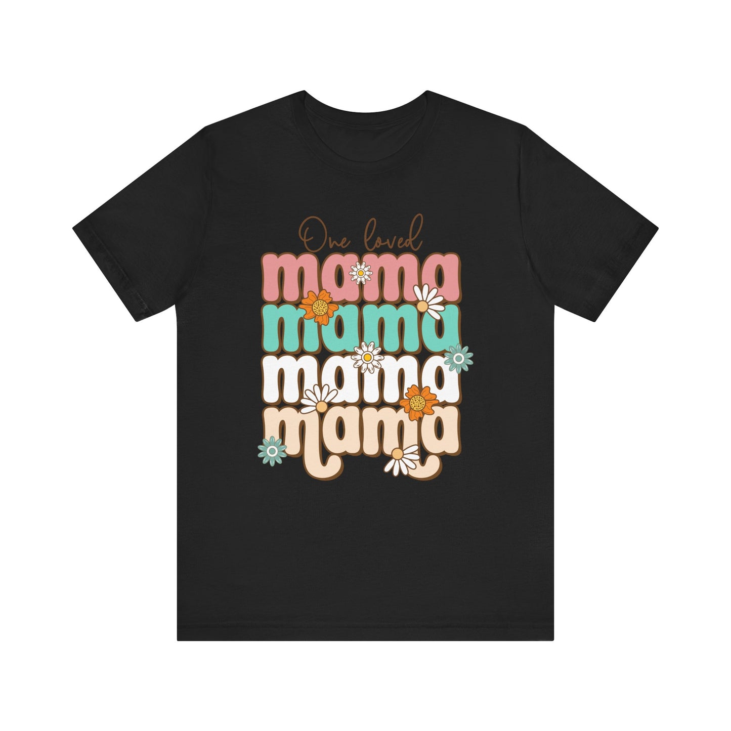 👕 Mama, Mama, Mama, Mama Boho-Style T-Shirt – Joyful Chaos of Motherhood 🌿