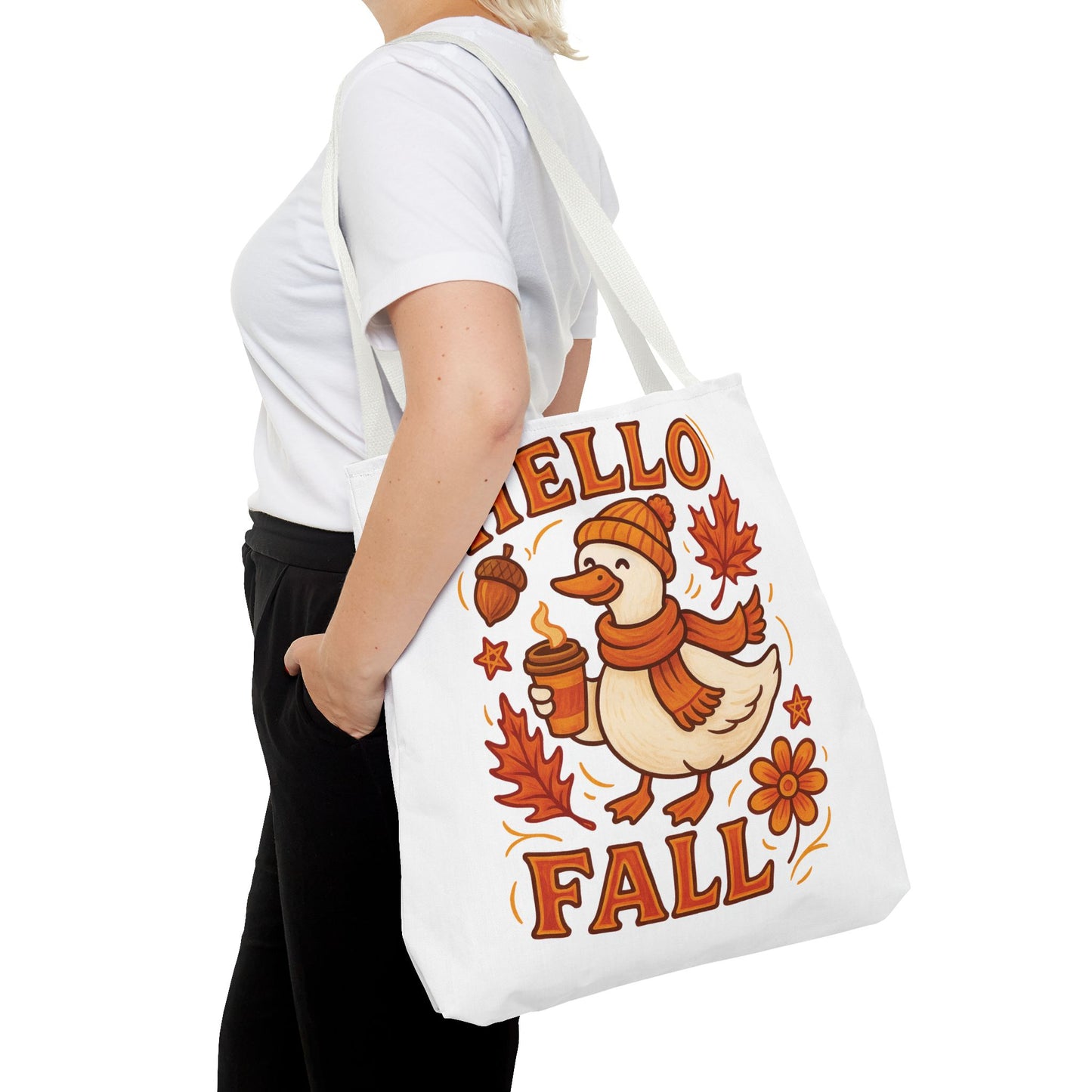 🧡 Hello Fall Duck Tote Bag – Cozy Autumn Vibes & Feathered Charm 🍂🦆
