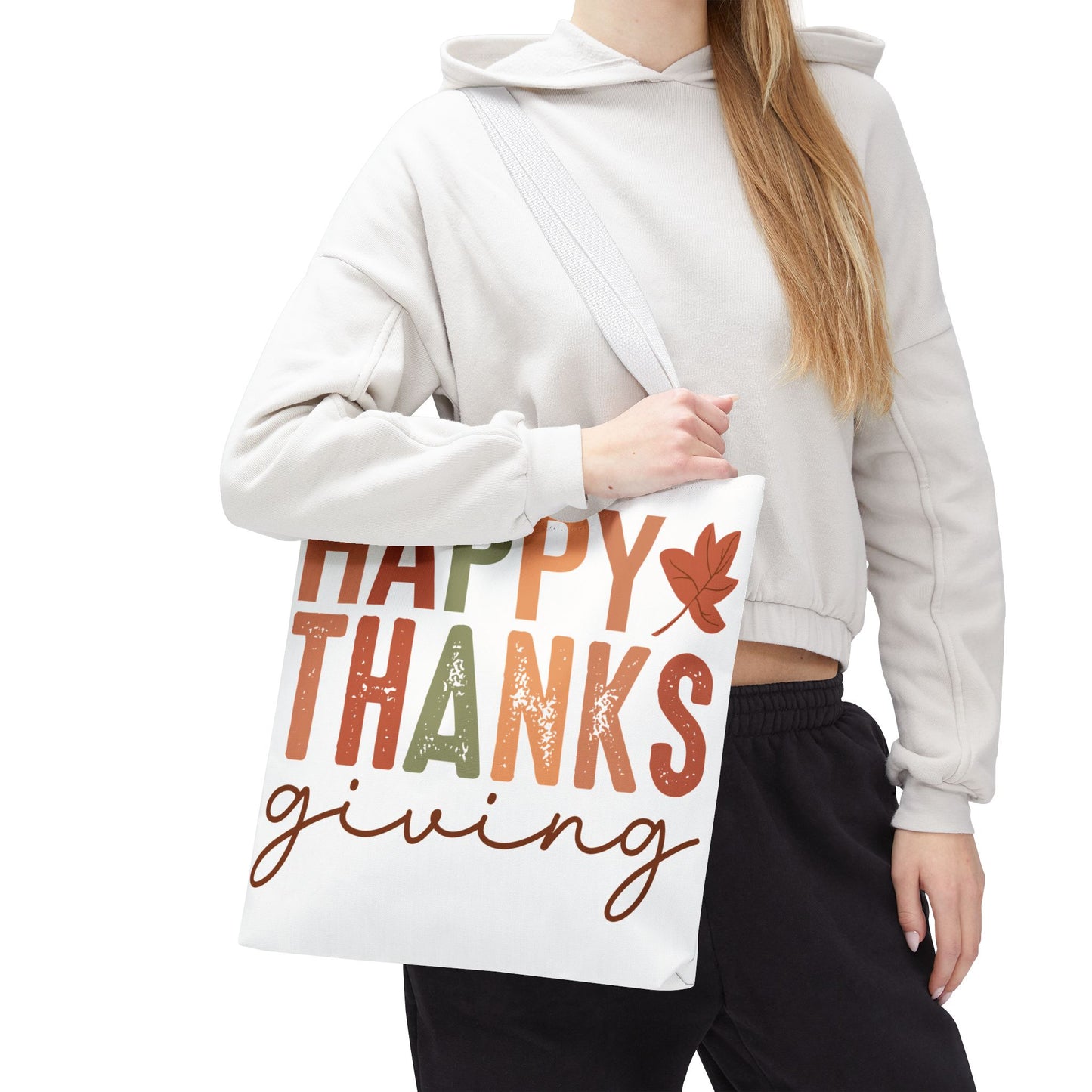 🍁 Rustic Happy Thanksgiving Tote Bag – Simple Charm for the Season 🍂🧡