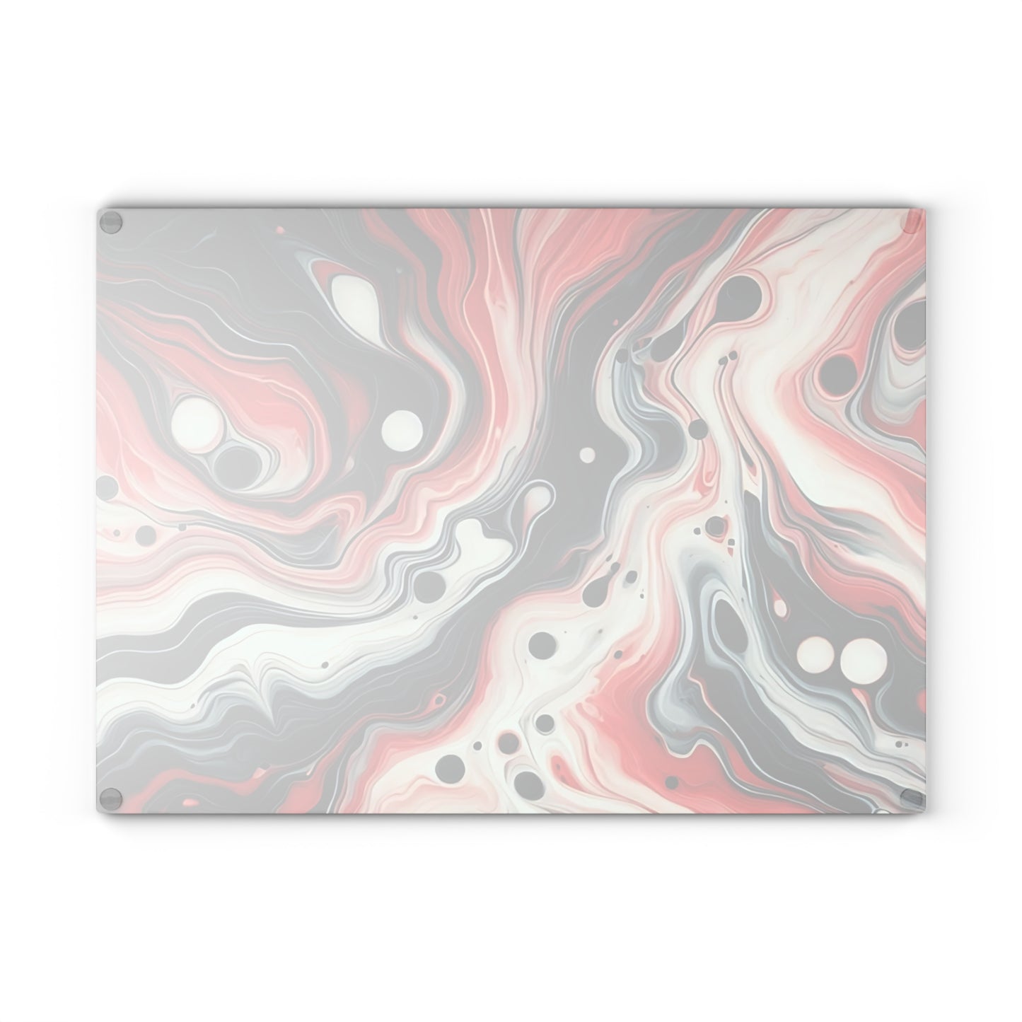 Tabla de cortar de vidrio con diseño de mármol rojo, negro y blanco: decoración de cocina moderna inspirada en el mármol, un regalo elegante y funcional.