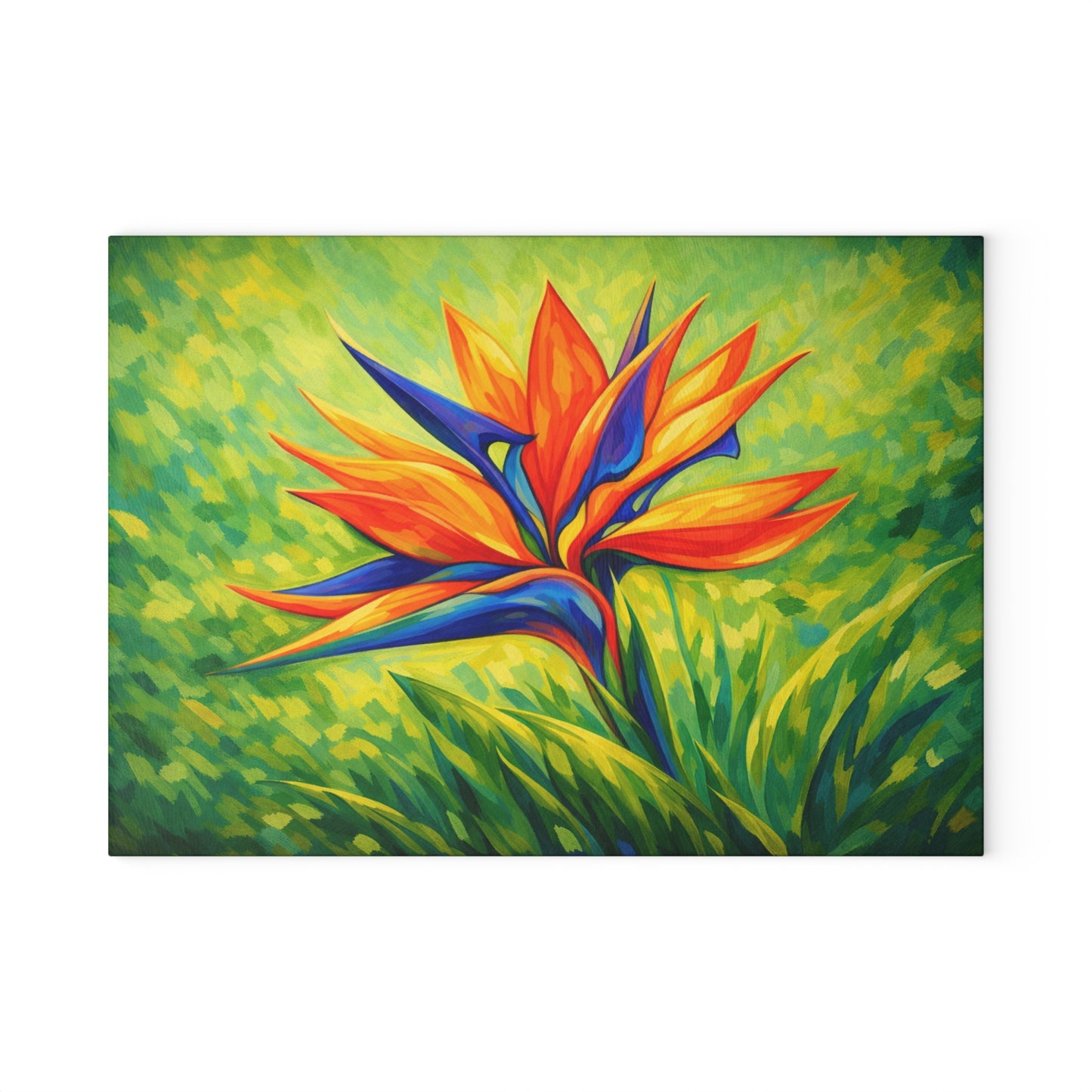 Bird of Paradise Flower Glass Cutting Board – Tropical Floral Kitchen Decor