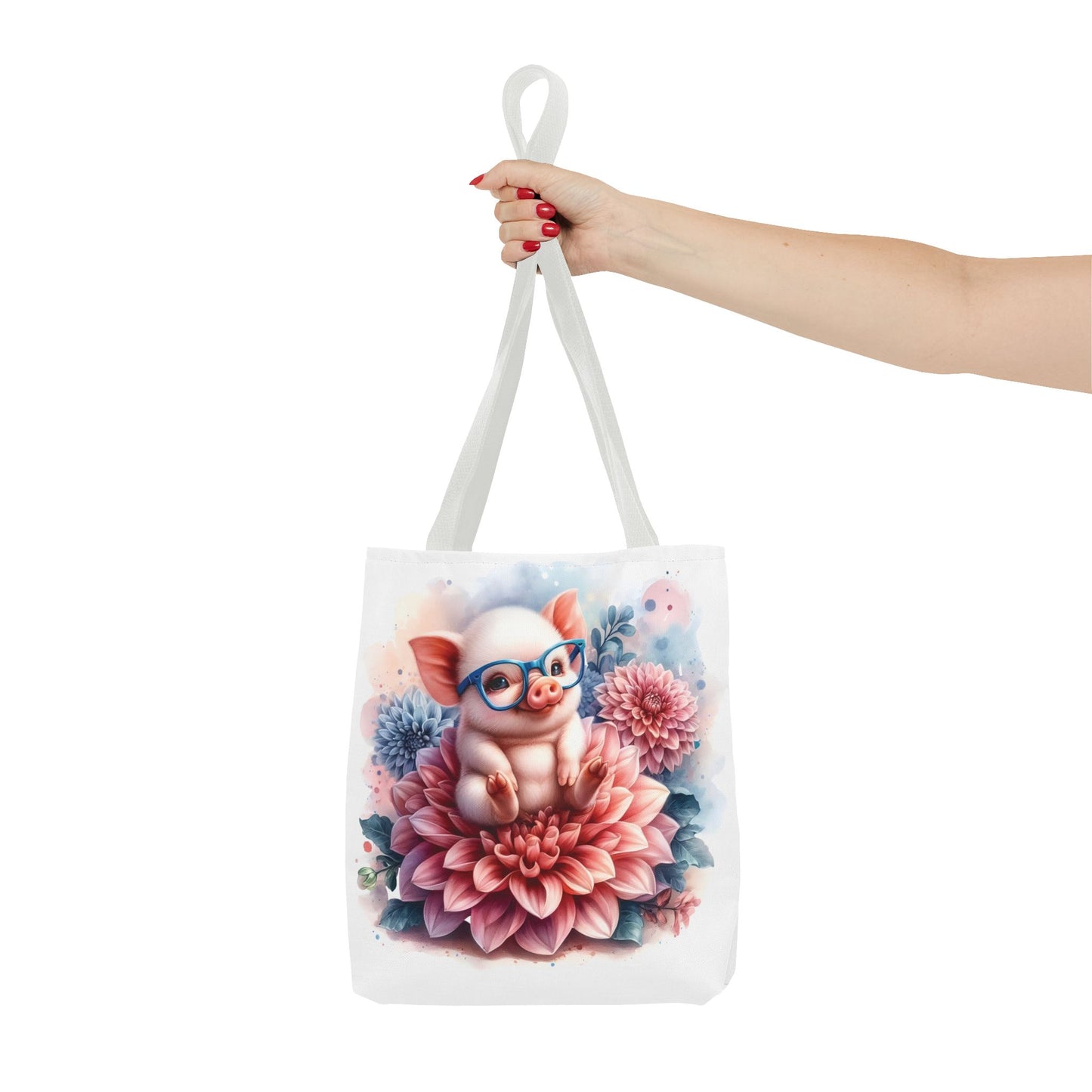 🐷 Floral Piglet Tote Bag – Cute, Whimsical & Practical 🌸