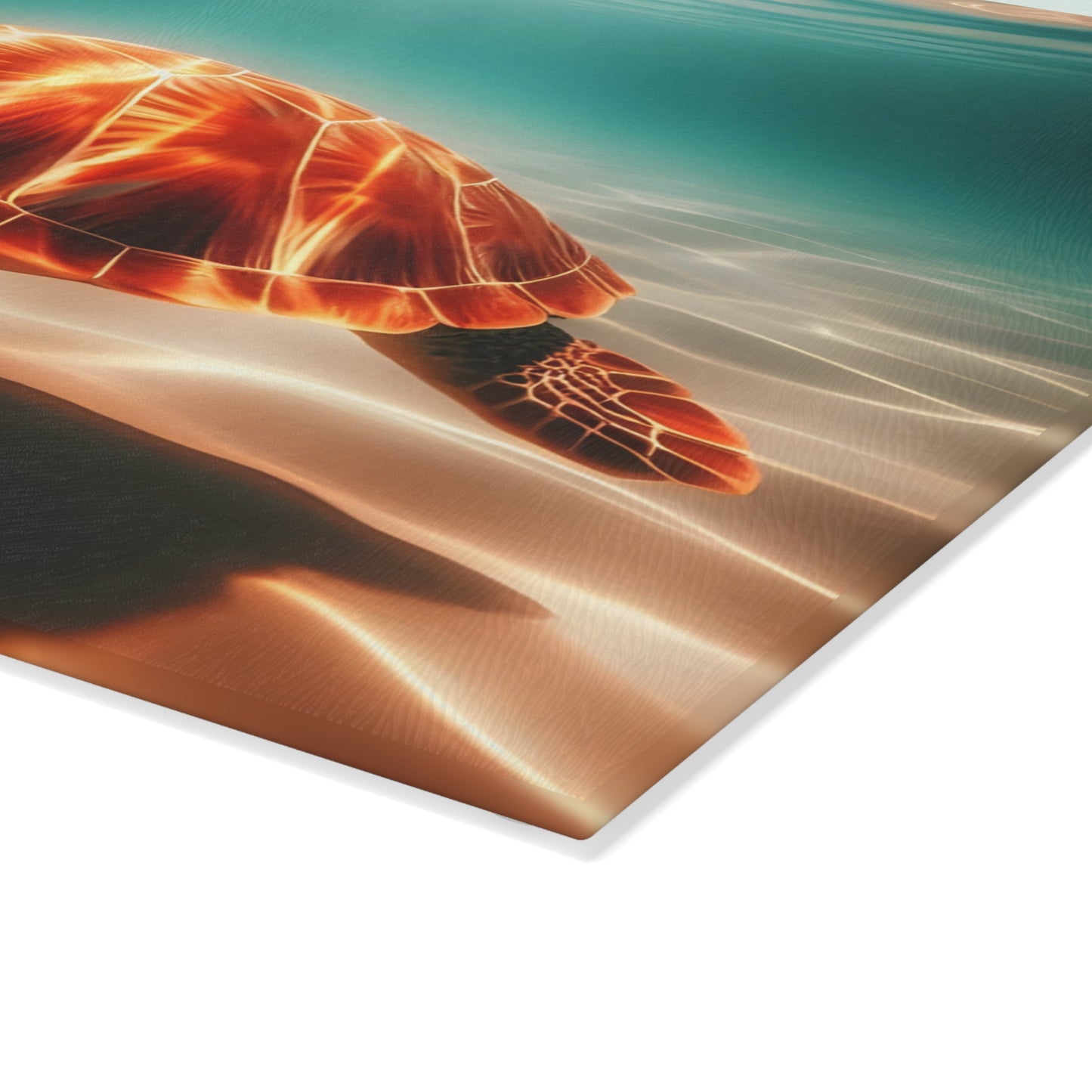 🐢🌊 Sea Turtle Glow Cutting Board – Ocean Beauty for Your Kitchen ✨🐚