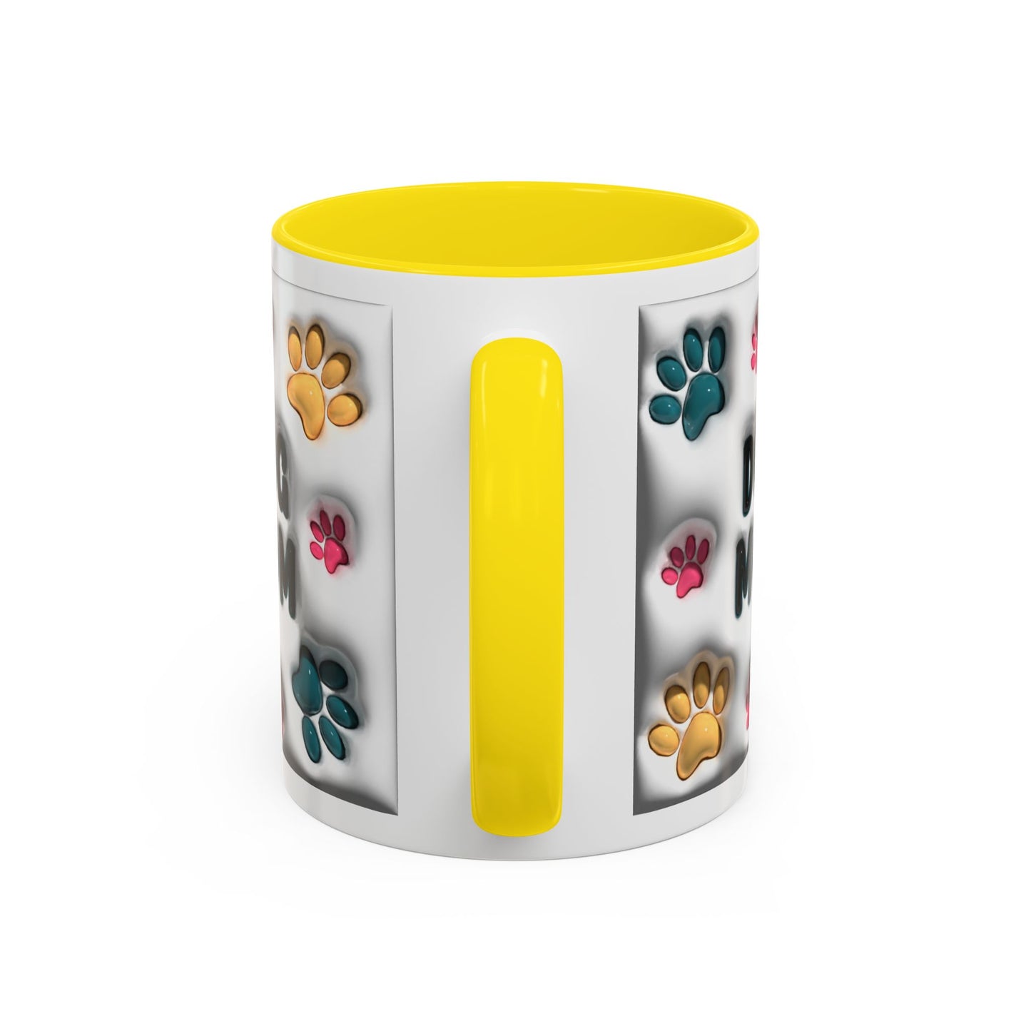 Dog Mom Accent Mug – Colorful Paw Print Cup for Proud Pet Parents