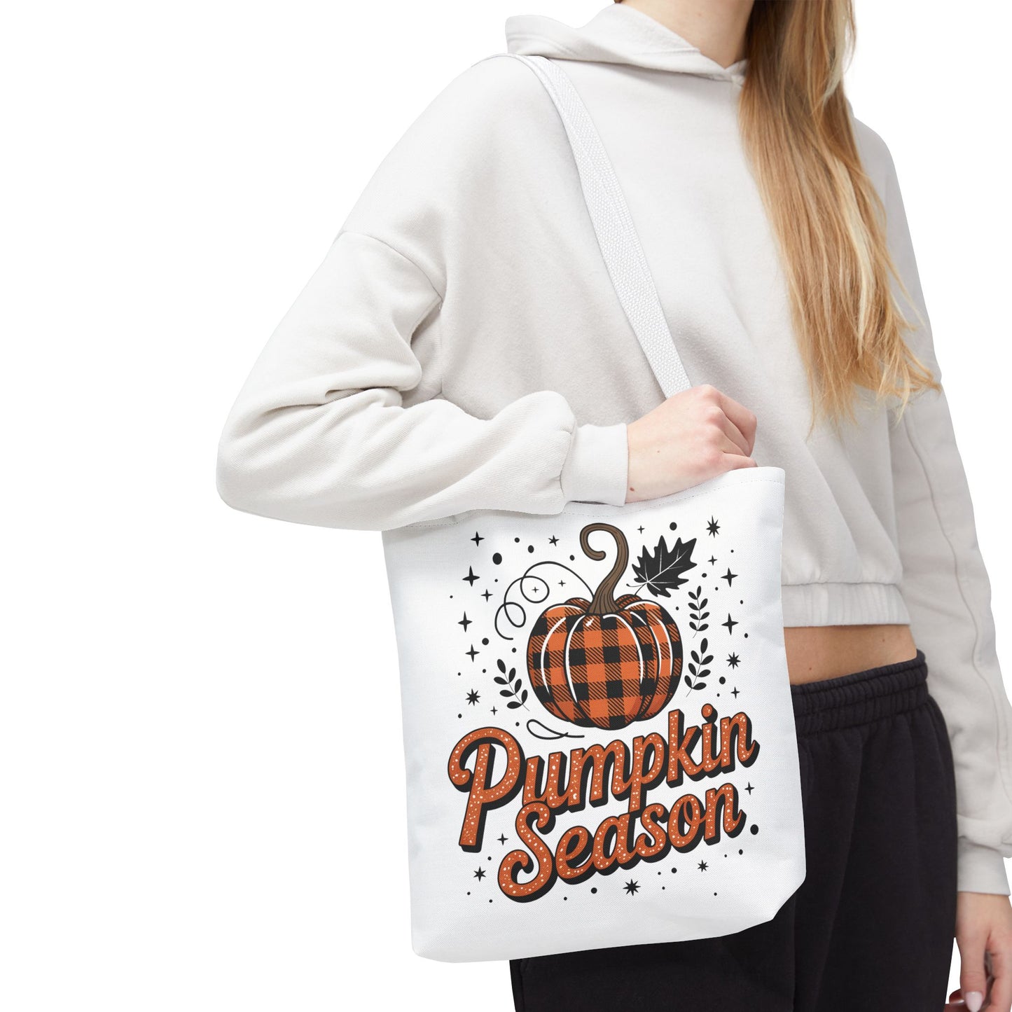 🎃 Pumpkin Season Tote Bag – Fall Buffalo Plaid Style for Autumn Lovers 🍂