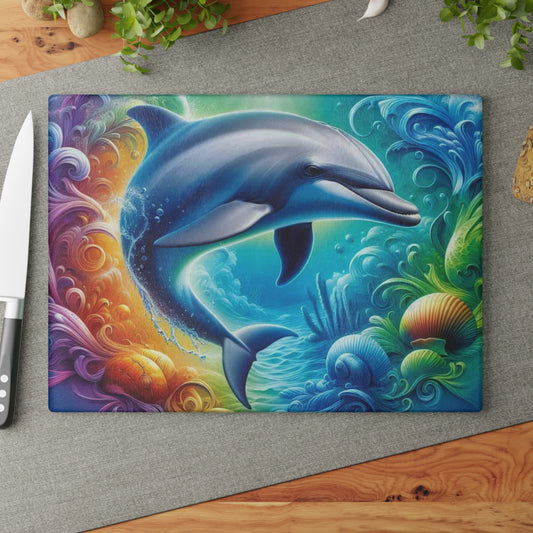 🐬🌊 Vibrant Dolphin Splash Cutting Board – Ocean Magic for Your Kitchen