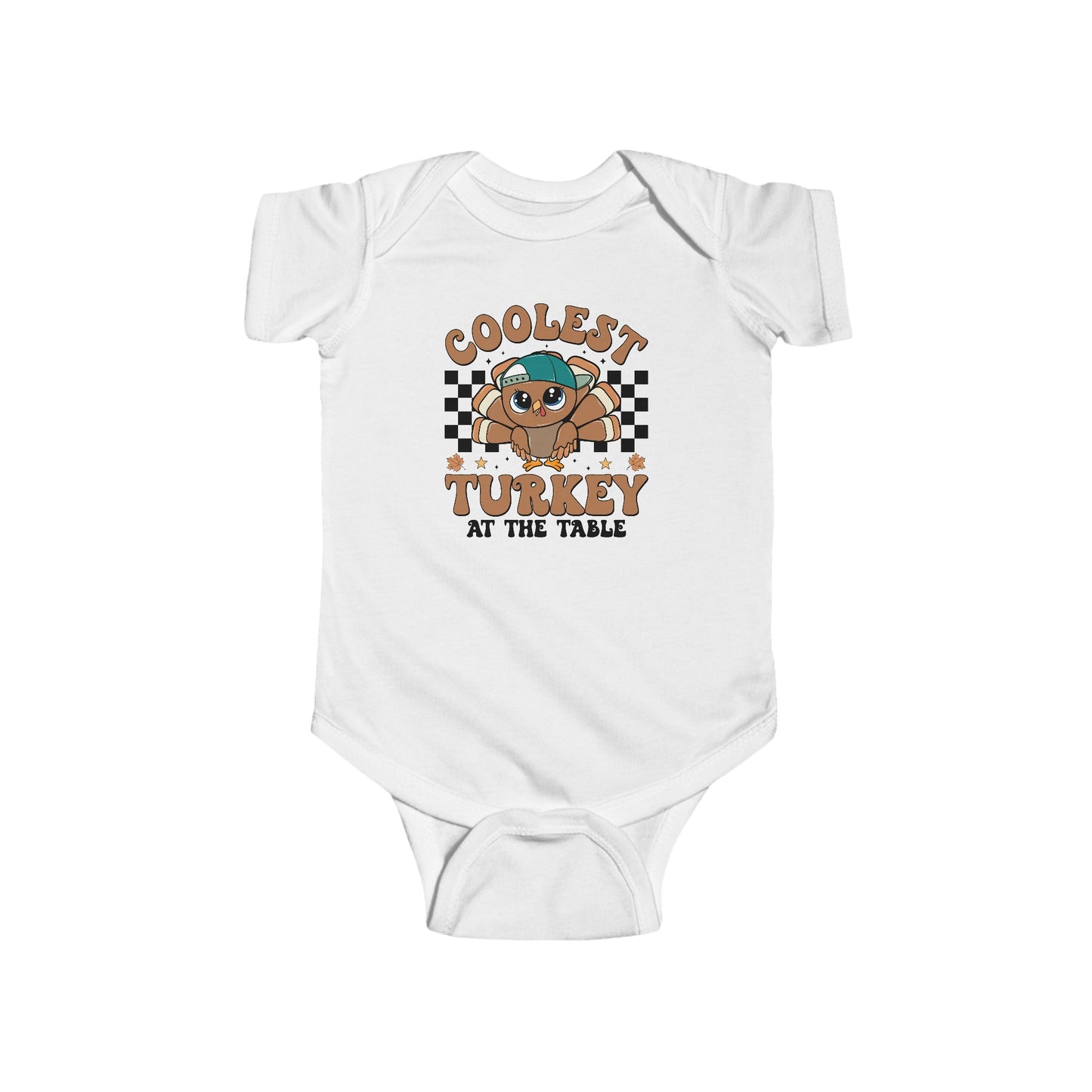 Coolest Turkey at the Table Baby Onesie – Fun Little Foodie Outfit 🦃😎