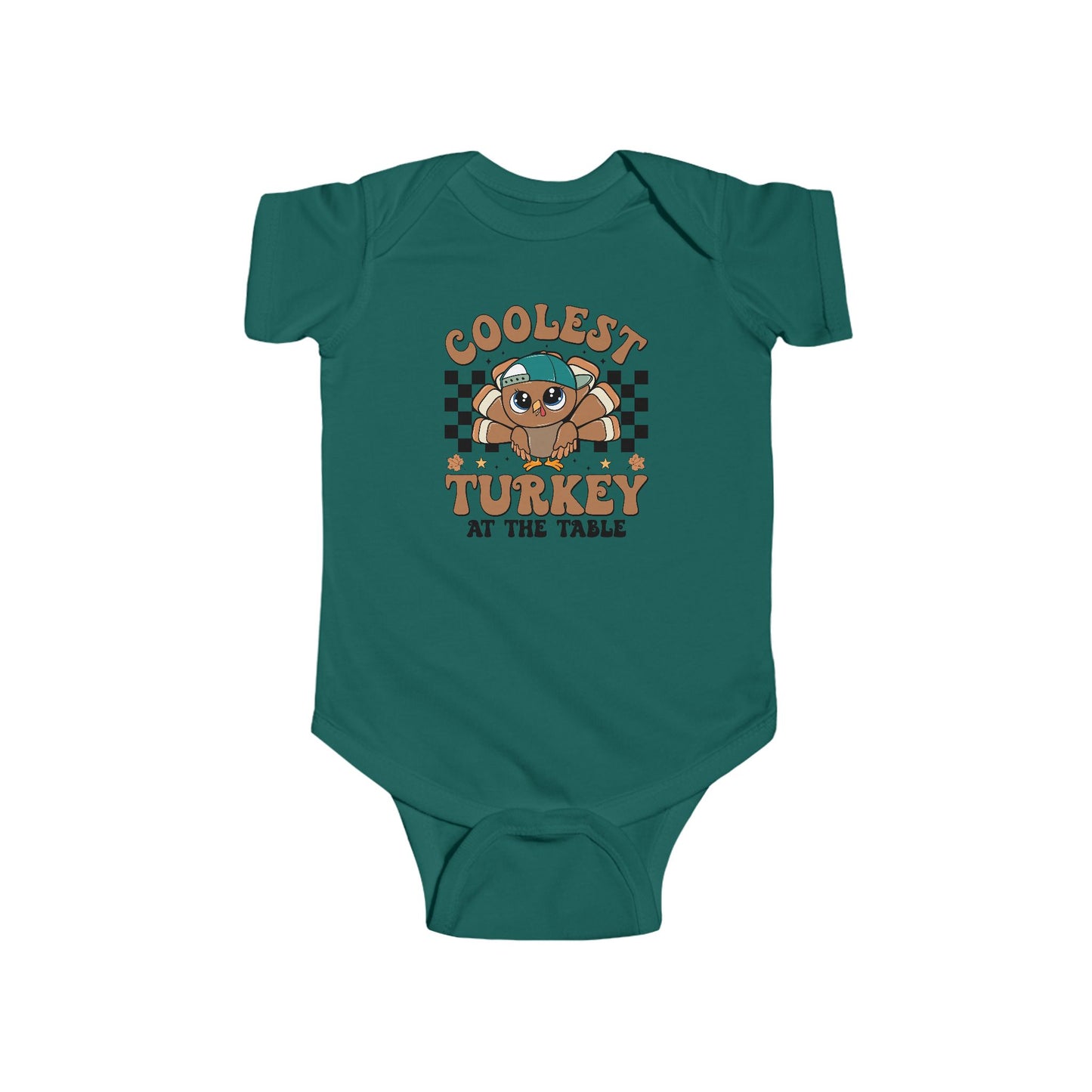 Coolest Turkey at the Table Baby Onesie – Fun Little Foodie Outfit 🦃😎