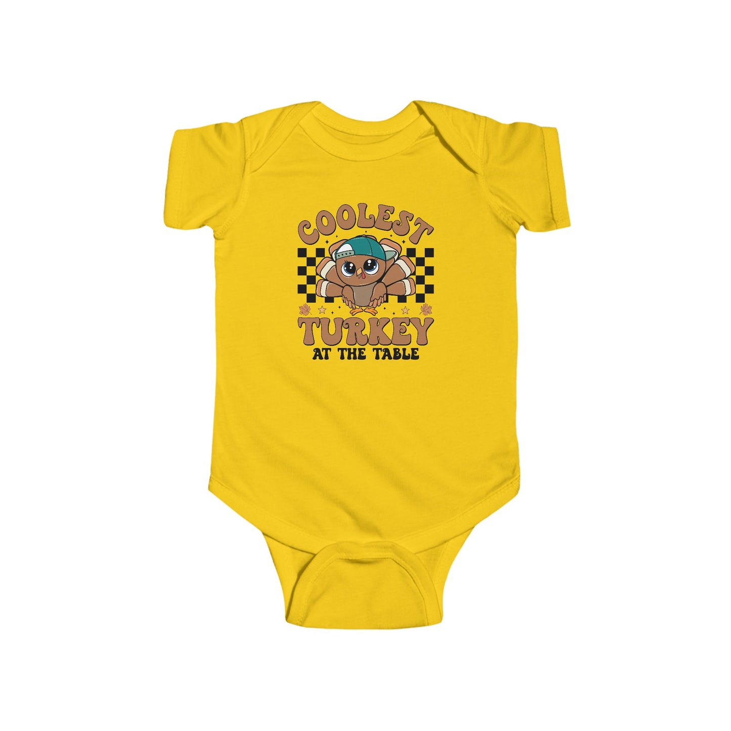 Coolest Turkey at the Table Baby Onesie – Fun Little Foodie Outfit 🦃😎