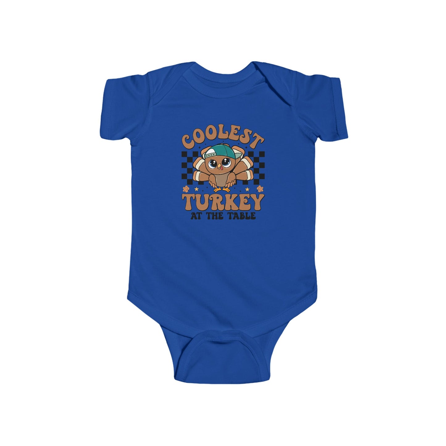 Coolest Turkey at the Table Baby Onesie – Fun Little Foodie Outfit 🦃😎