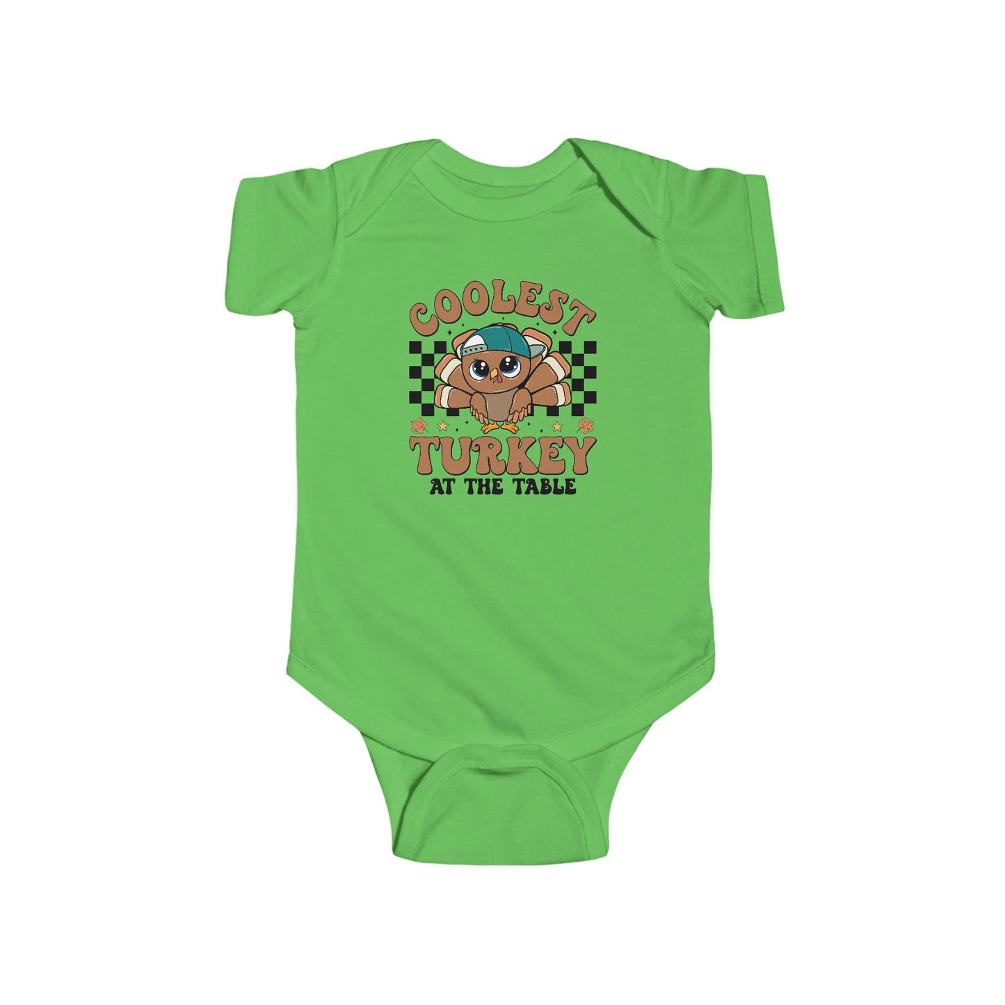 Coolest Turkey at the Table Baby Onesie – Fun Little Foodie Outfit 🦃😎