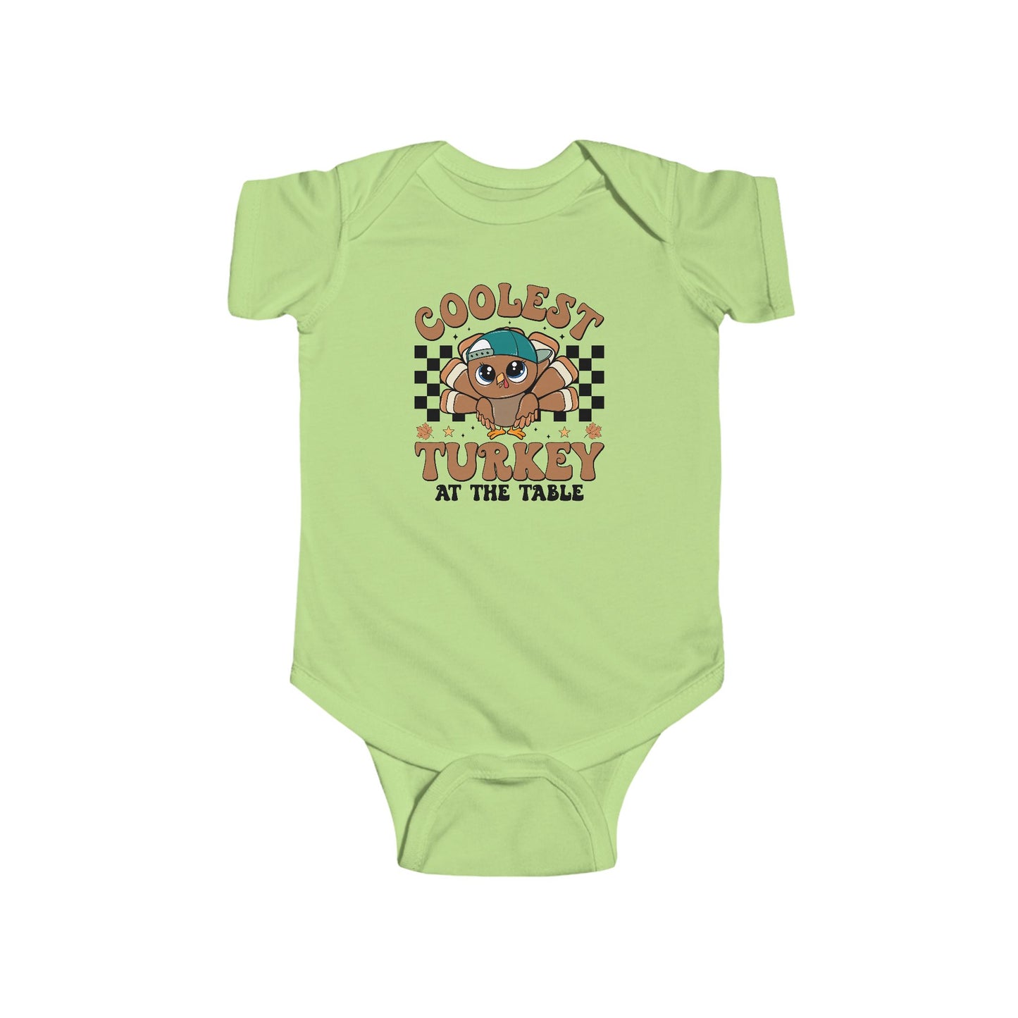 Coolest Turkey at the Table Baby Onesie – Fun Little Foodie Outfit 🦃😎