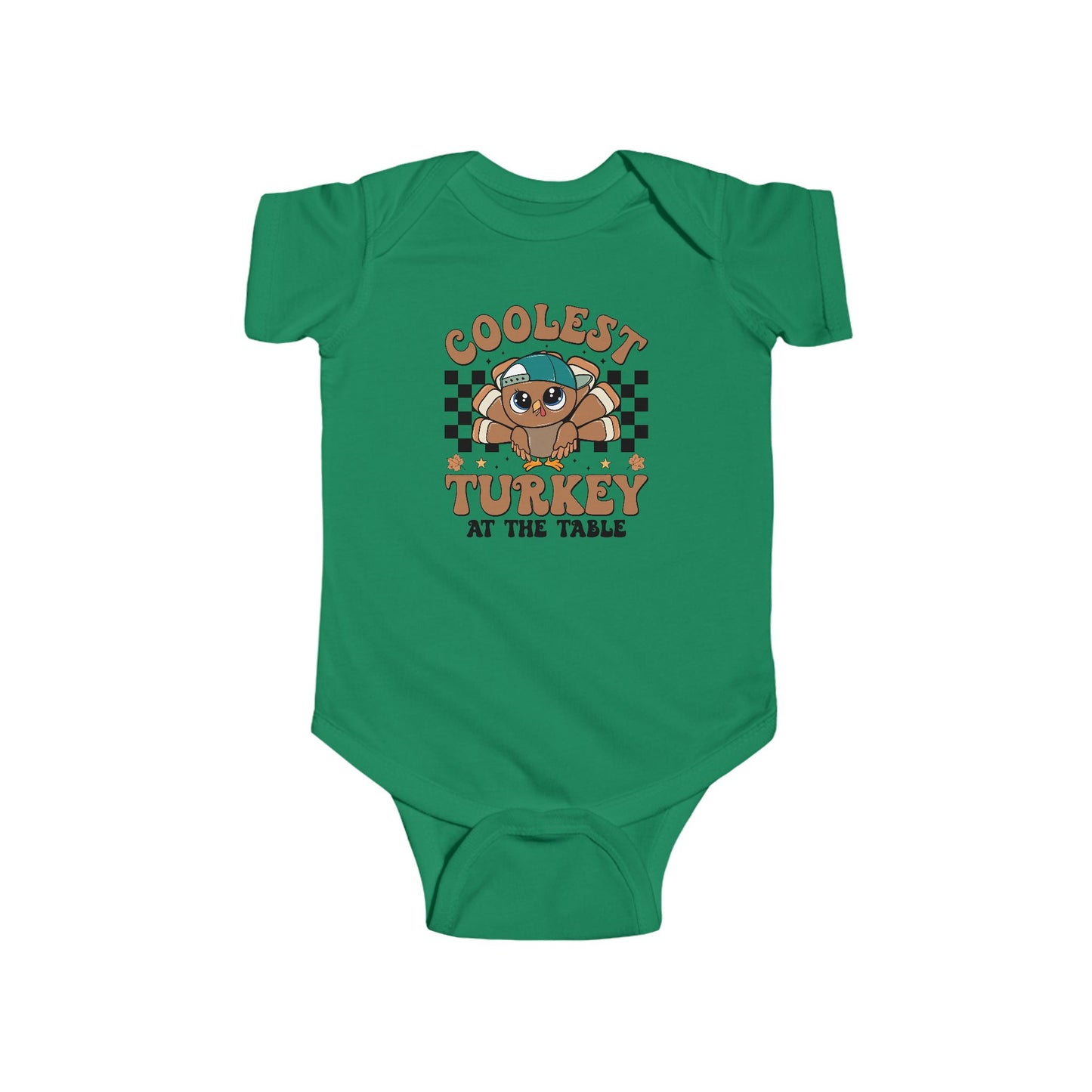 Coolest Turkey at the Table Baby Onesie – Fun Little Foodie Outfit 🦃😎
